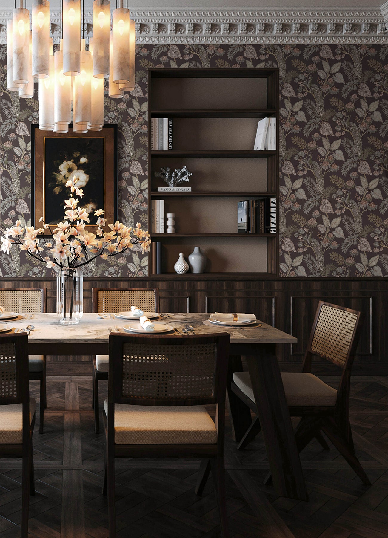 Geneva wallpaper in chocolate color - pattern number 4173-27647 - by A Street Prints in the Chris Loves Julia collection