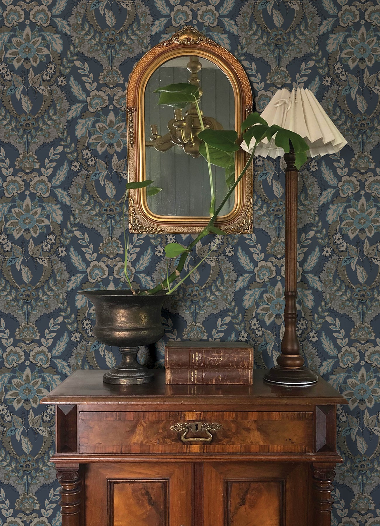 Collins wallpaper in teal color - pattern number 4173-27653 - by A Street Prints in the Chris Loves Julia collection