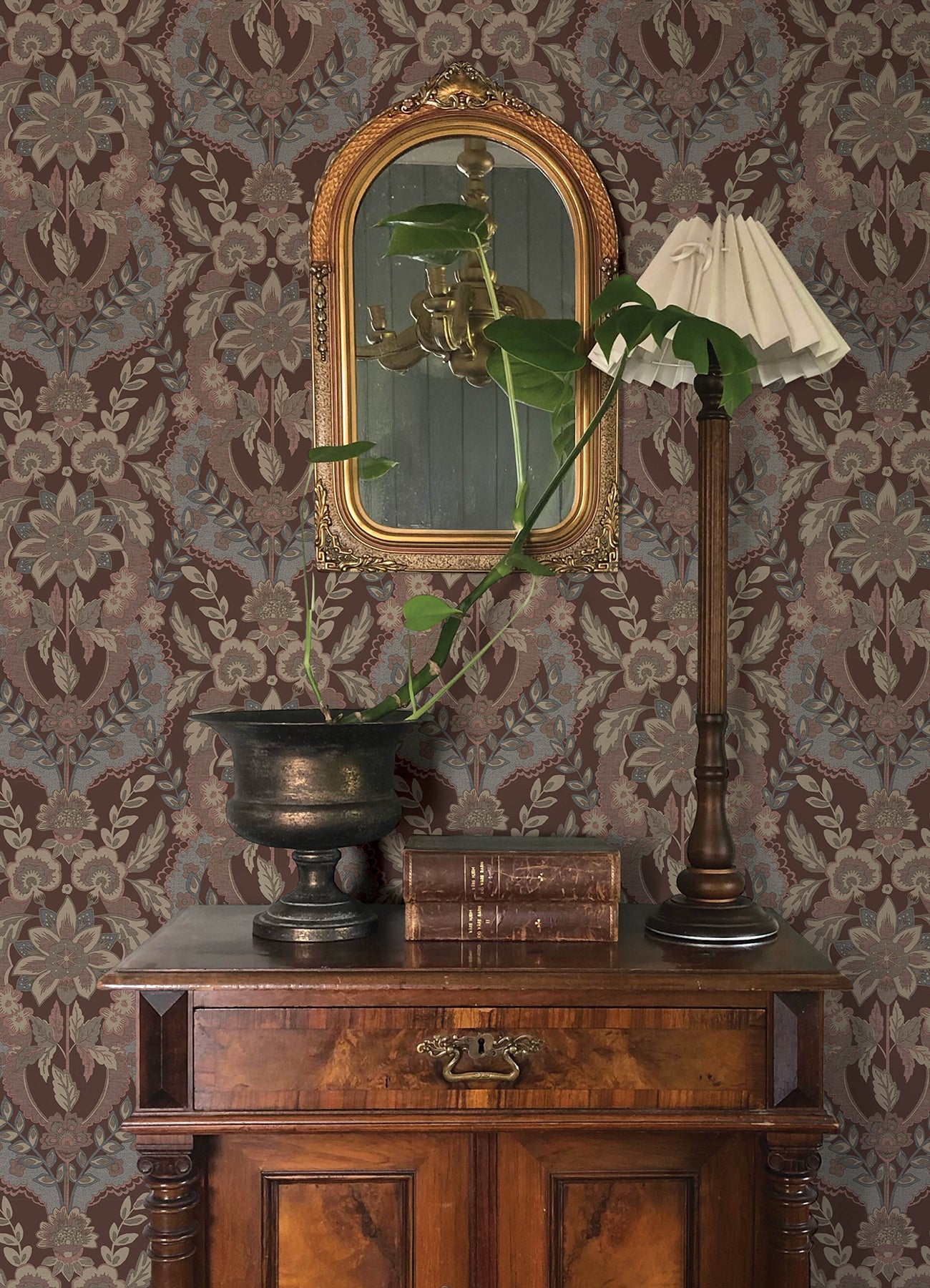 Collins wallpaper in plum color - pattern number 4173-27656 - by A Street Prints in the Chris Loves Julia collection