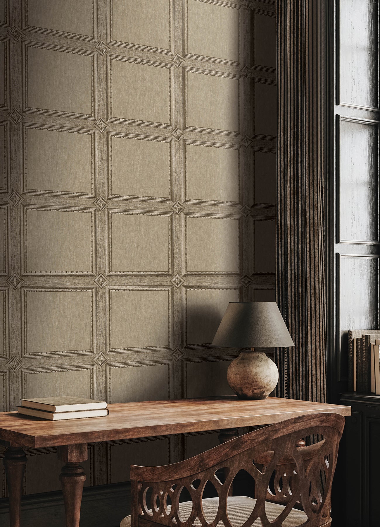 Moorland wallpaper in chestnut color - pattern number 4173-27657 - by A Street Prints in the Chris Loves Julia collection