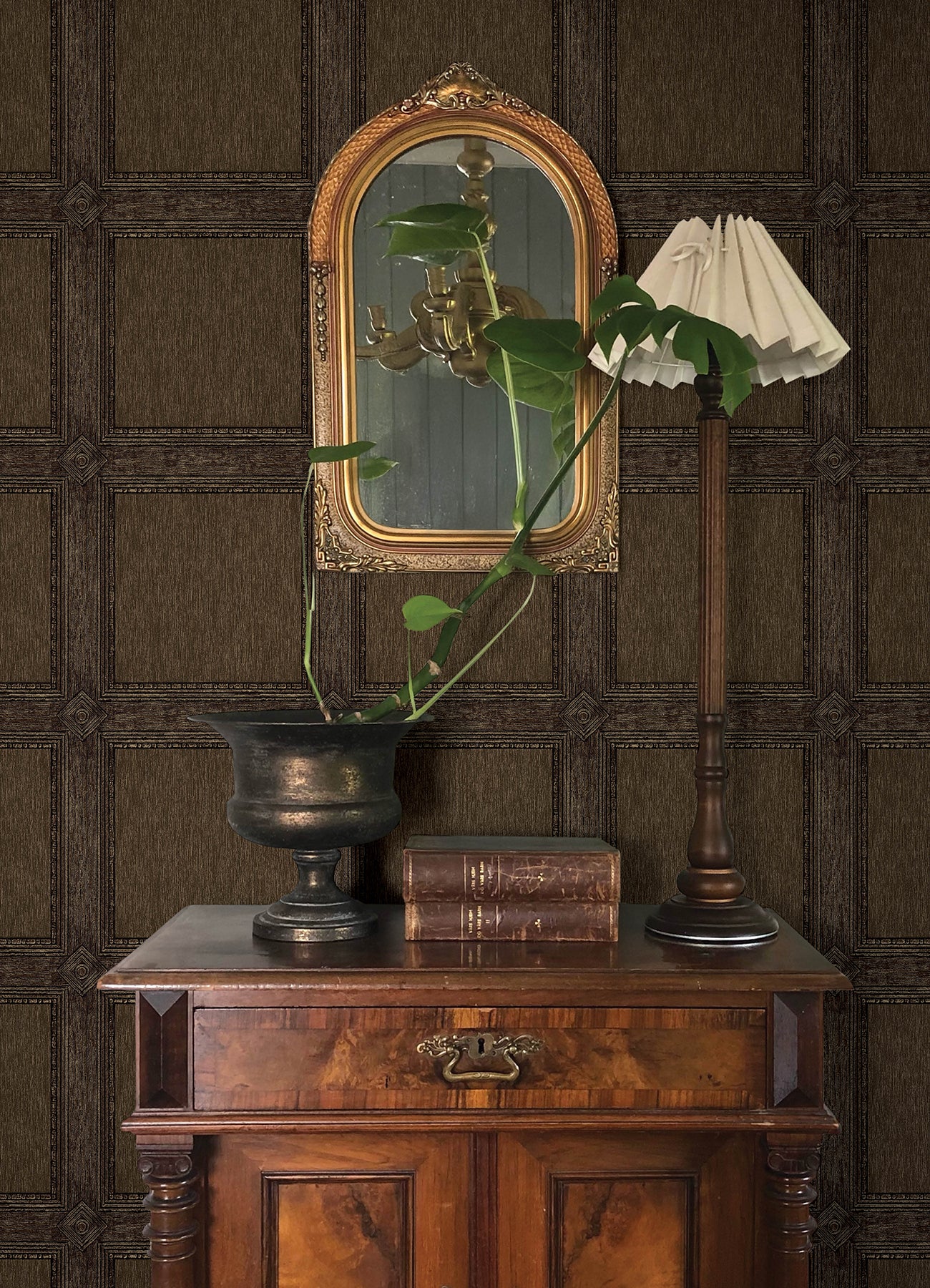 Moorland wallpaper in dark brown color - pattern number 4173-27659 - by A Street Prints in the Chris Loves Julia collection