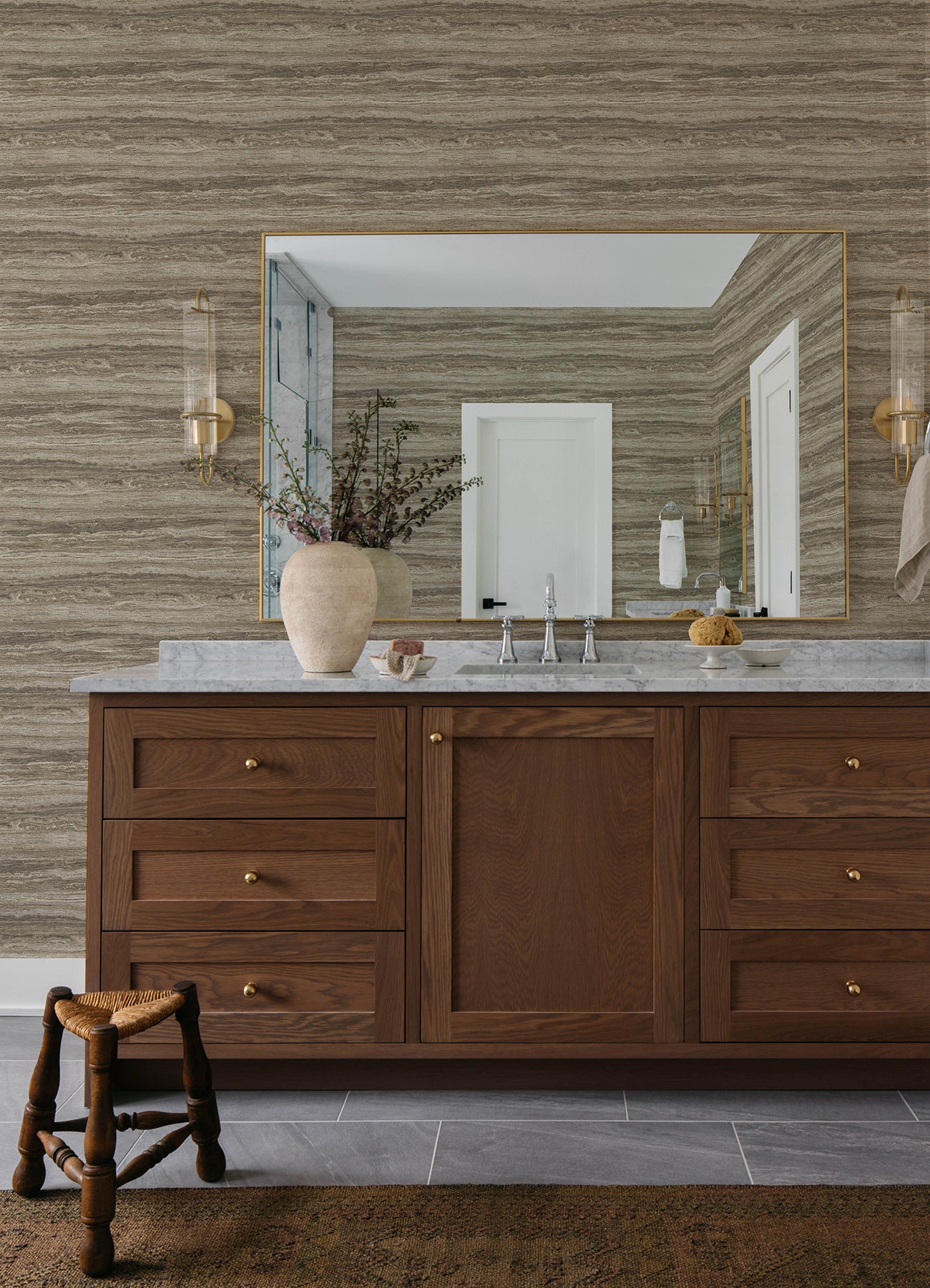 Lyman wallpaper in stone color - pattern number 4173-27666 - by A Street Prints in the Chris Loves Julia collection