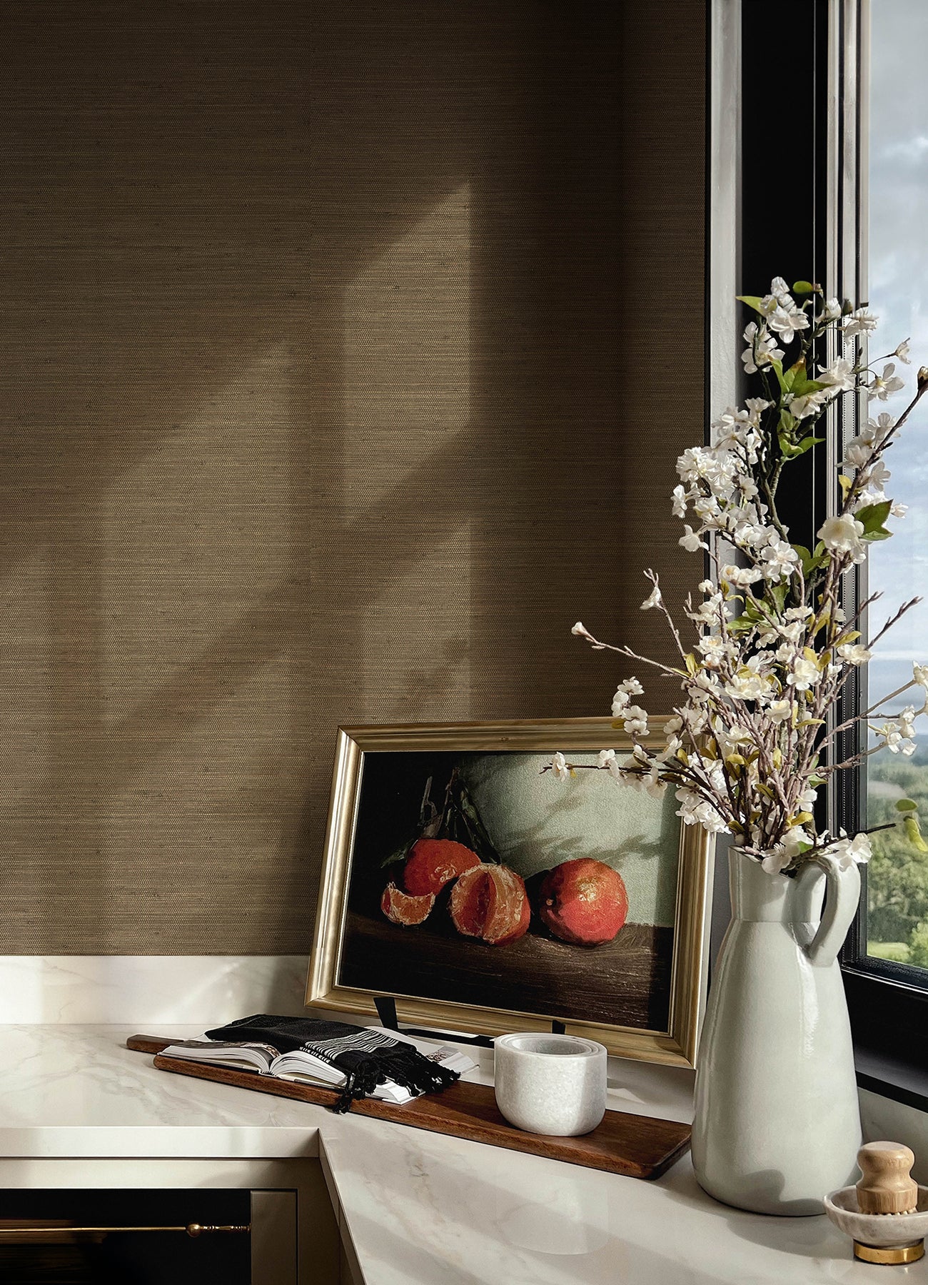 Mycroft wallpaper in chestnut color - pattern number 4173-82102 - by A Street Prints in the Chris Loves Julia collection