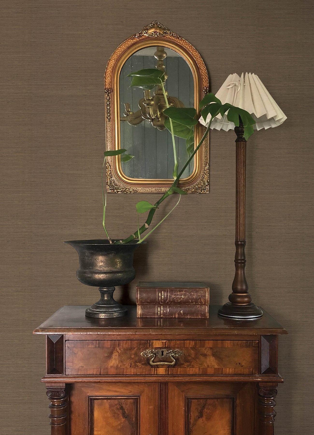 Mycroft wallpaper in chestnut color - pattern number 4173-82102 - by A Street Prints in the Chris Loves Julia collection