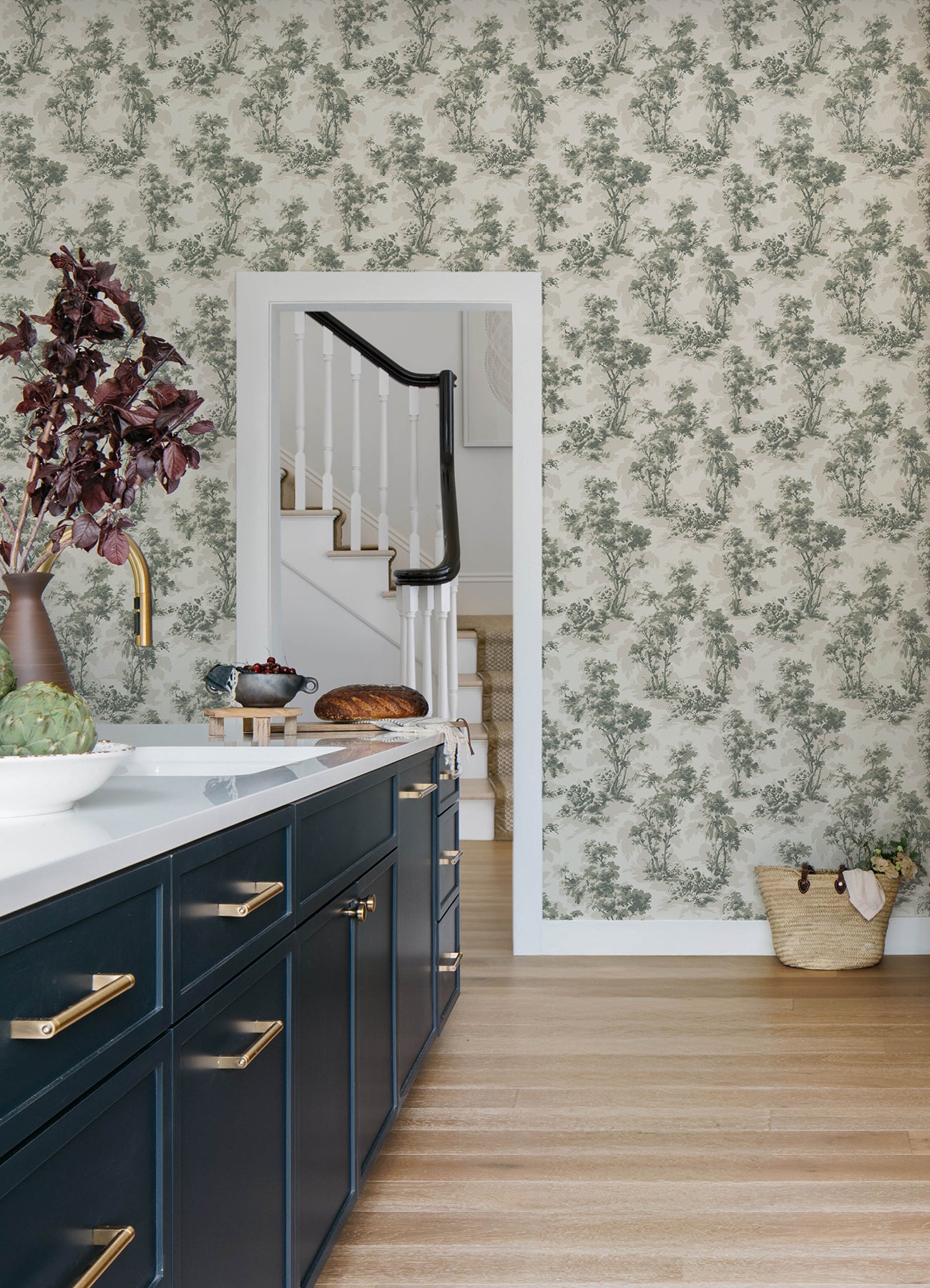 Sainsbury wallpaper in slate color - pattern number 4173-82107 - by A Street Prints in the Chris Loves Julia collection
