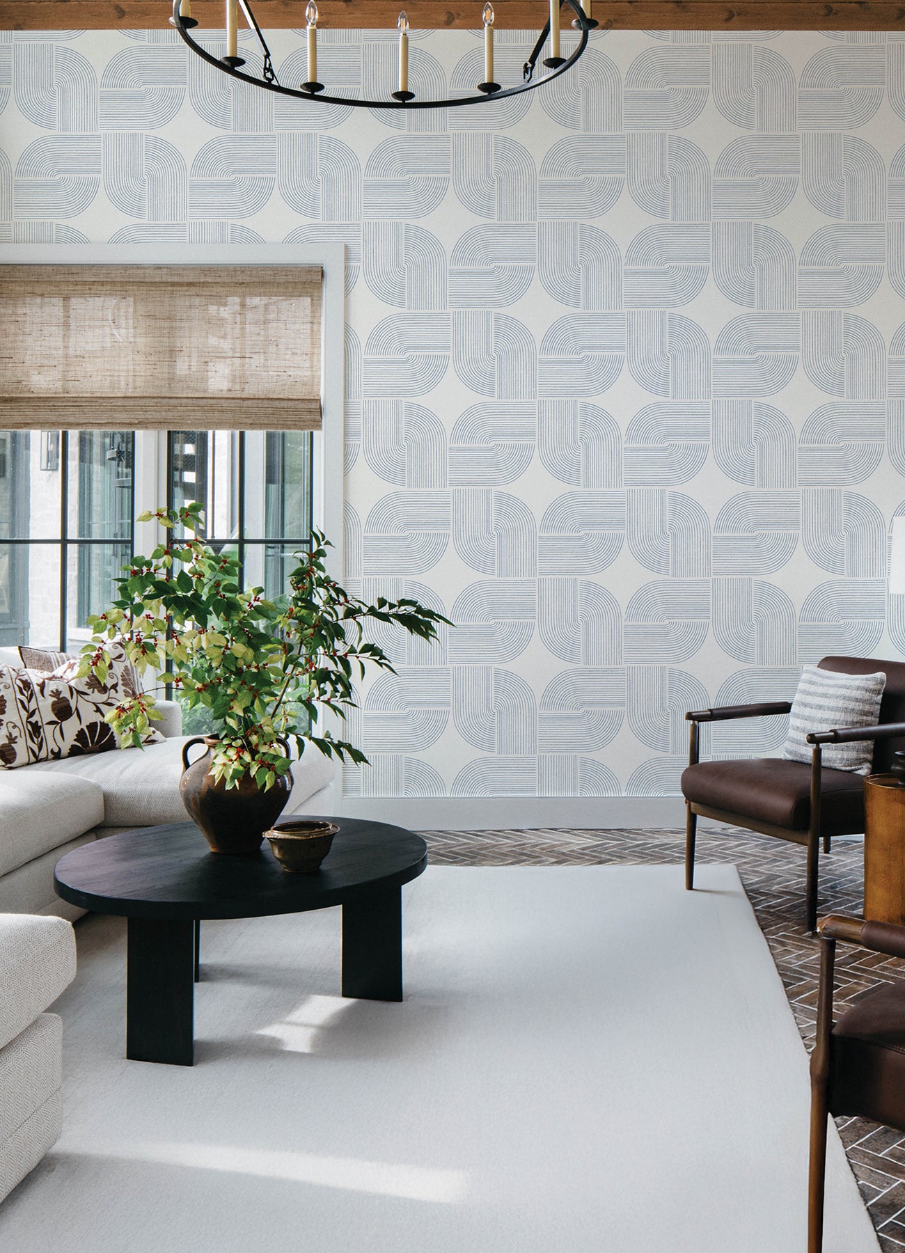 Savoye wallpaper in dark blue color - pattern number 4177-27723 - by A Street Prints in the Drew and Jonathan Home Fifth Edition collection