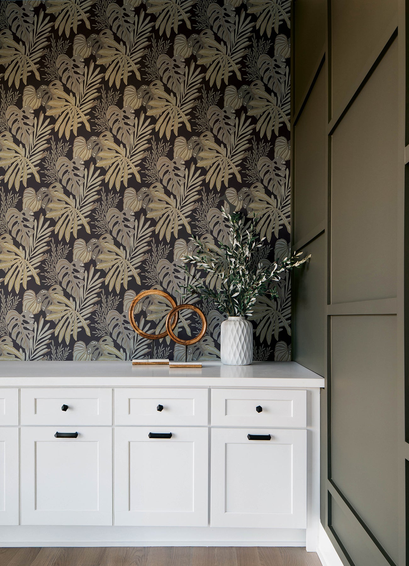 Alocasia wallpaper in neutral color - pattern number 4177-27736 - by A Street Prints in the Drew and Jonathan Home Fifth Edition collection