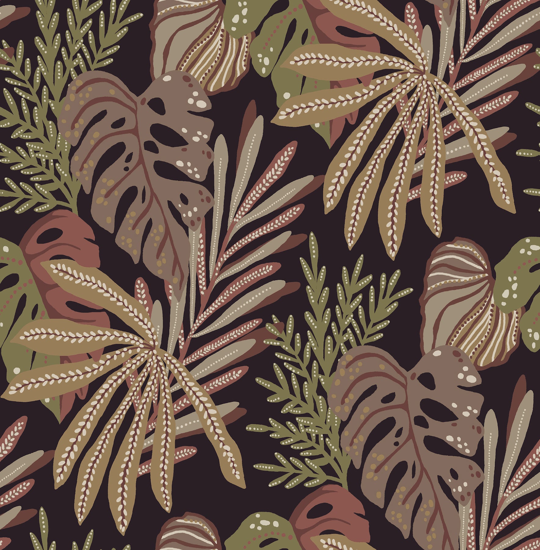 Alocasia wallpaper in burgundy color - pattern number 4177-27738 - by A Street Prints in the Drew and Jonathan Home Fifth Edition collection