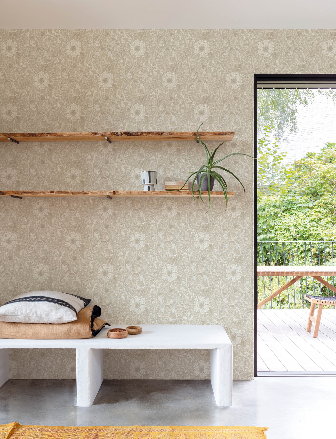 Liora wallpaper in beige color - pattern number 4191-83012 - by Chesapeake in the Kitchen &amp; Bath collection