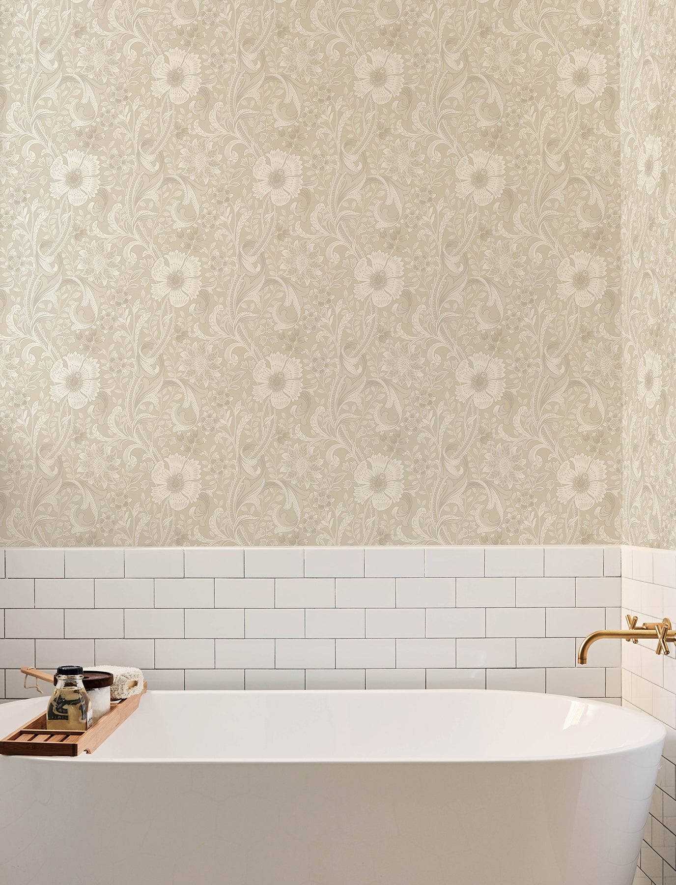 Liora wallpaper in beige color - pattern number 4191-83012 - by Chesapeake in the Kitchen &amp; Bath collection