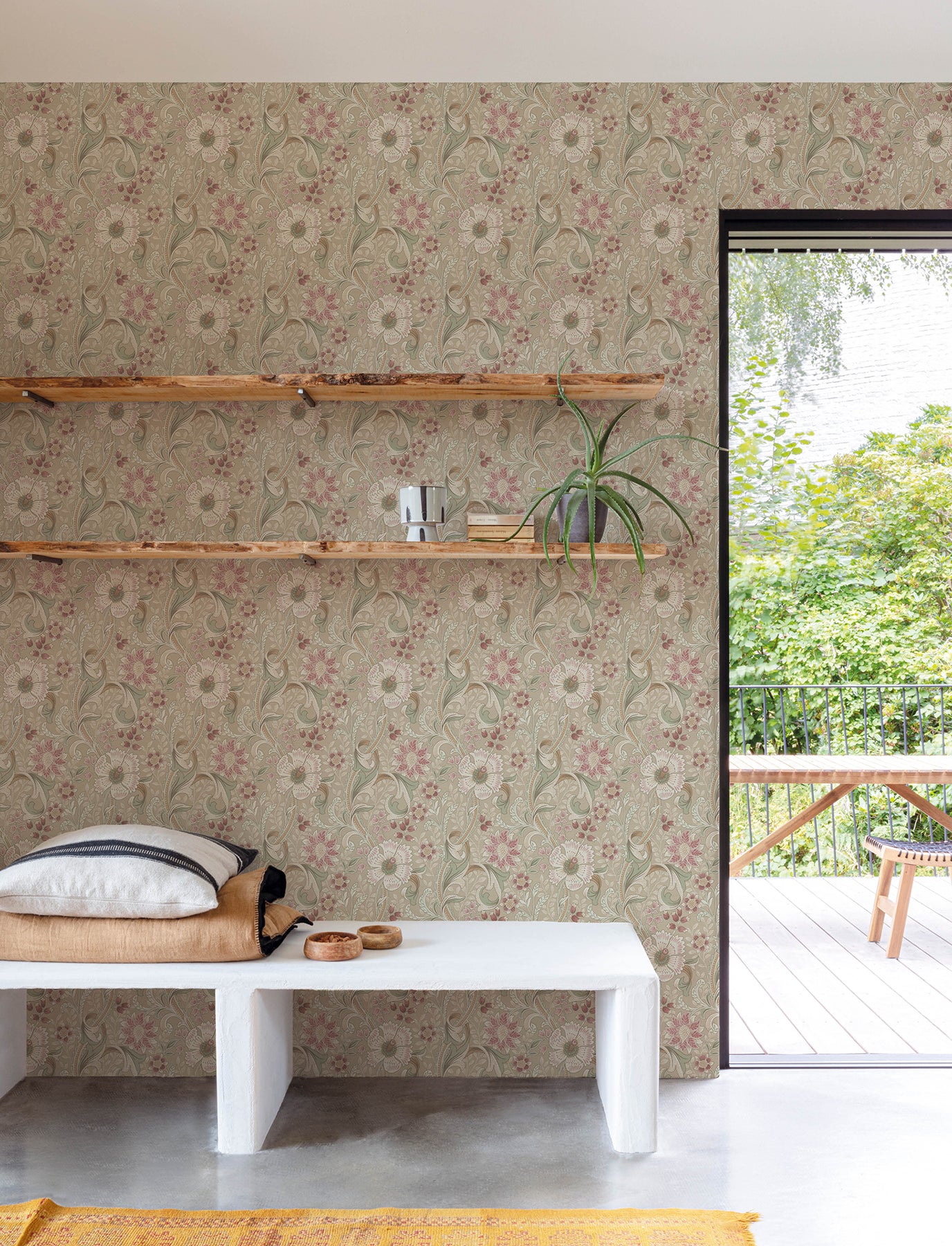Liora wallpaper in taupe color - pattern number 4191-83015 - by Chesapeake in the Kitchen &amp; Bath collection