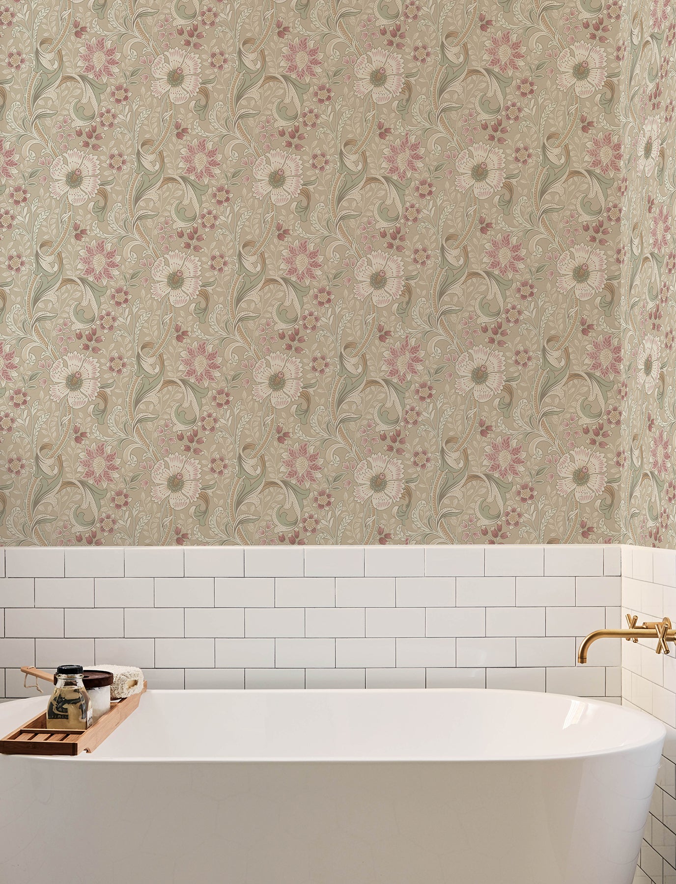 Liora wallpaper in taupe color - pattern number 4191-83015 - by Chesapeake in the Kitchen &amp; Bath collection
