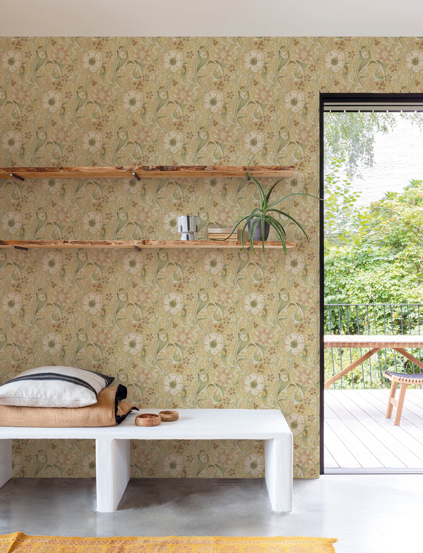 Liora wallpaper in butter color - pattern number 4191-83016 - by Chesapeake in the Kitchen &amp; Bath collection