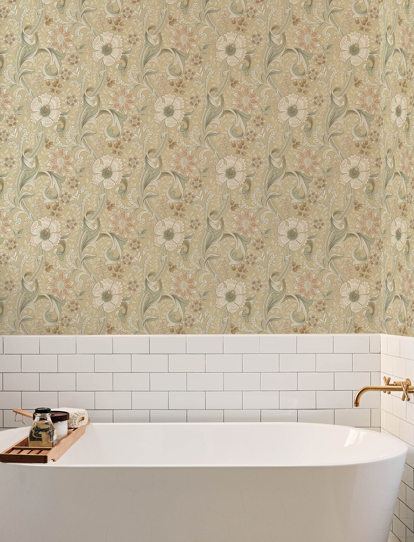 Liora wallpaper in butter color - pattern number 4191-83016 - by Chesapeake in the Kitchen &amp; Bath collection