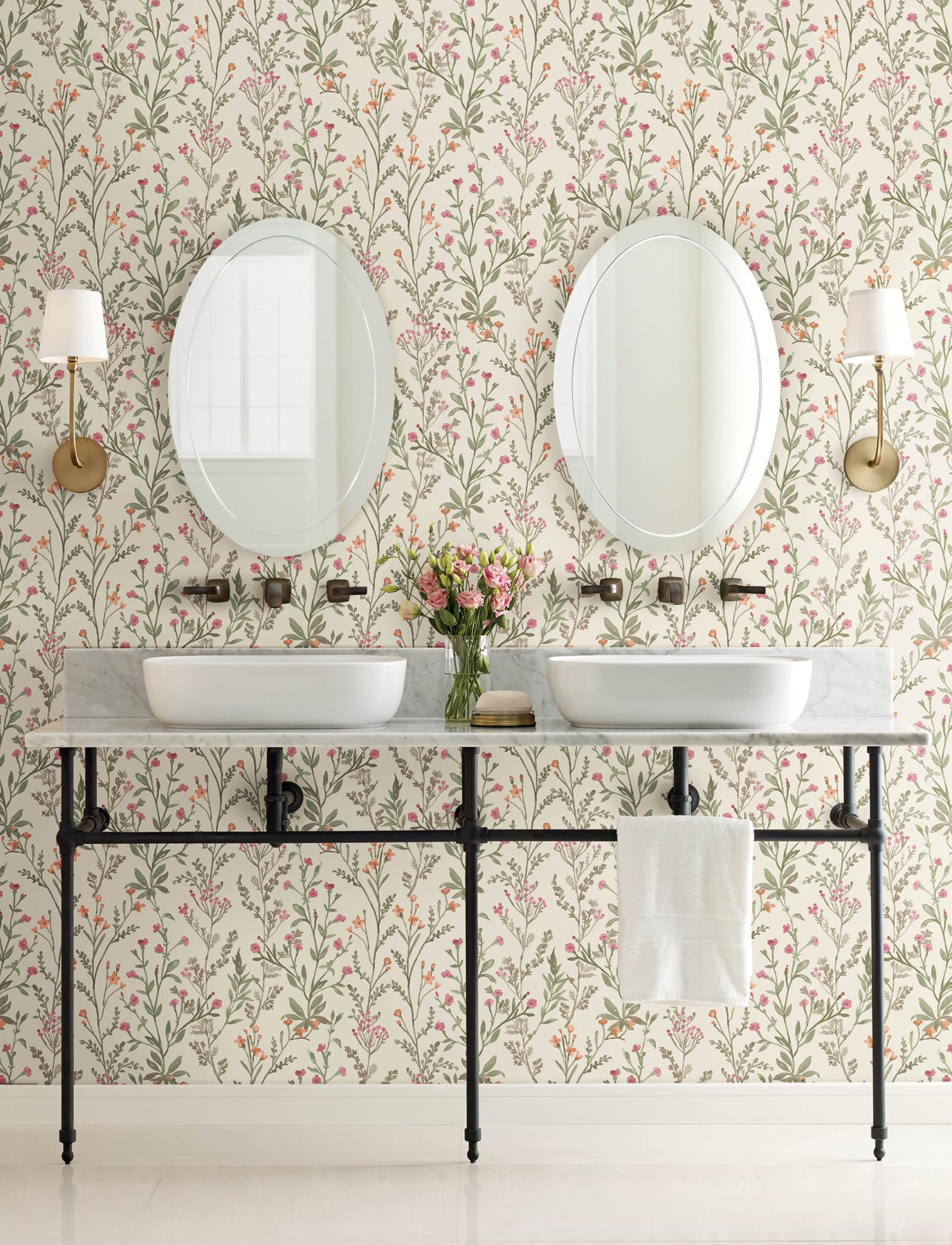Laverne wallpaper in green color - pattern number 4191-83019 - by Chesapeake in the Kitchen &amp; Bath collection