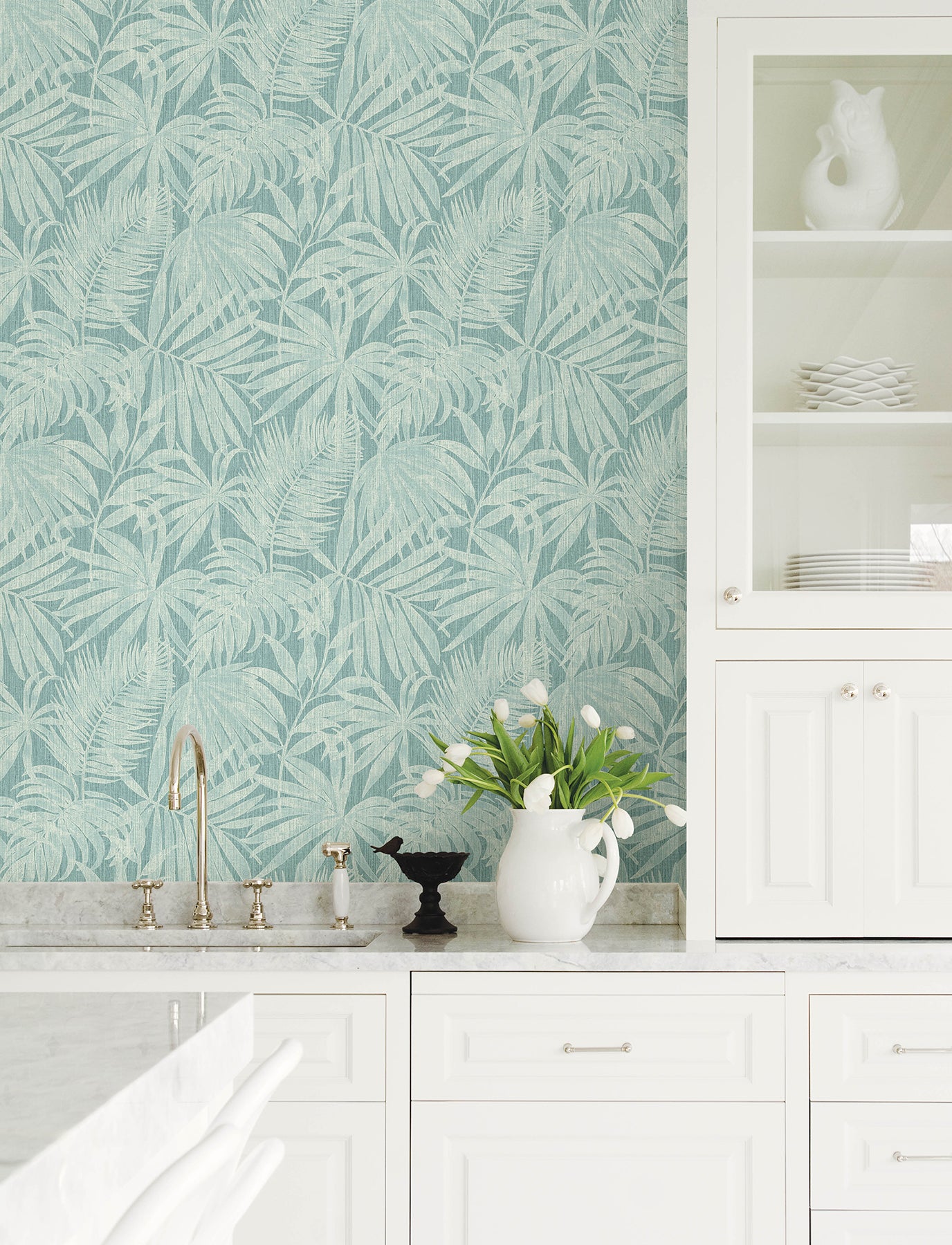 Sonny wallpaper in light blue color - pattern number 4191-83026 - by Chesapeake in the Kitchen &amp; Bath collection