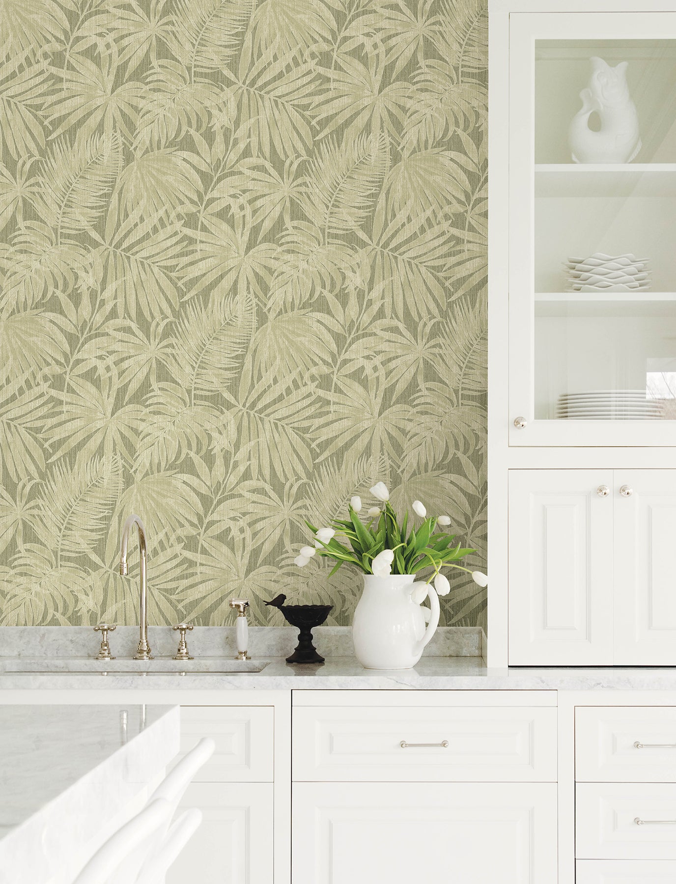 Sonny wallpaper in green color - pattern number 4191-83027 - by Chesapeake in the Kitchen &amp; Bath collection