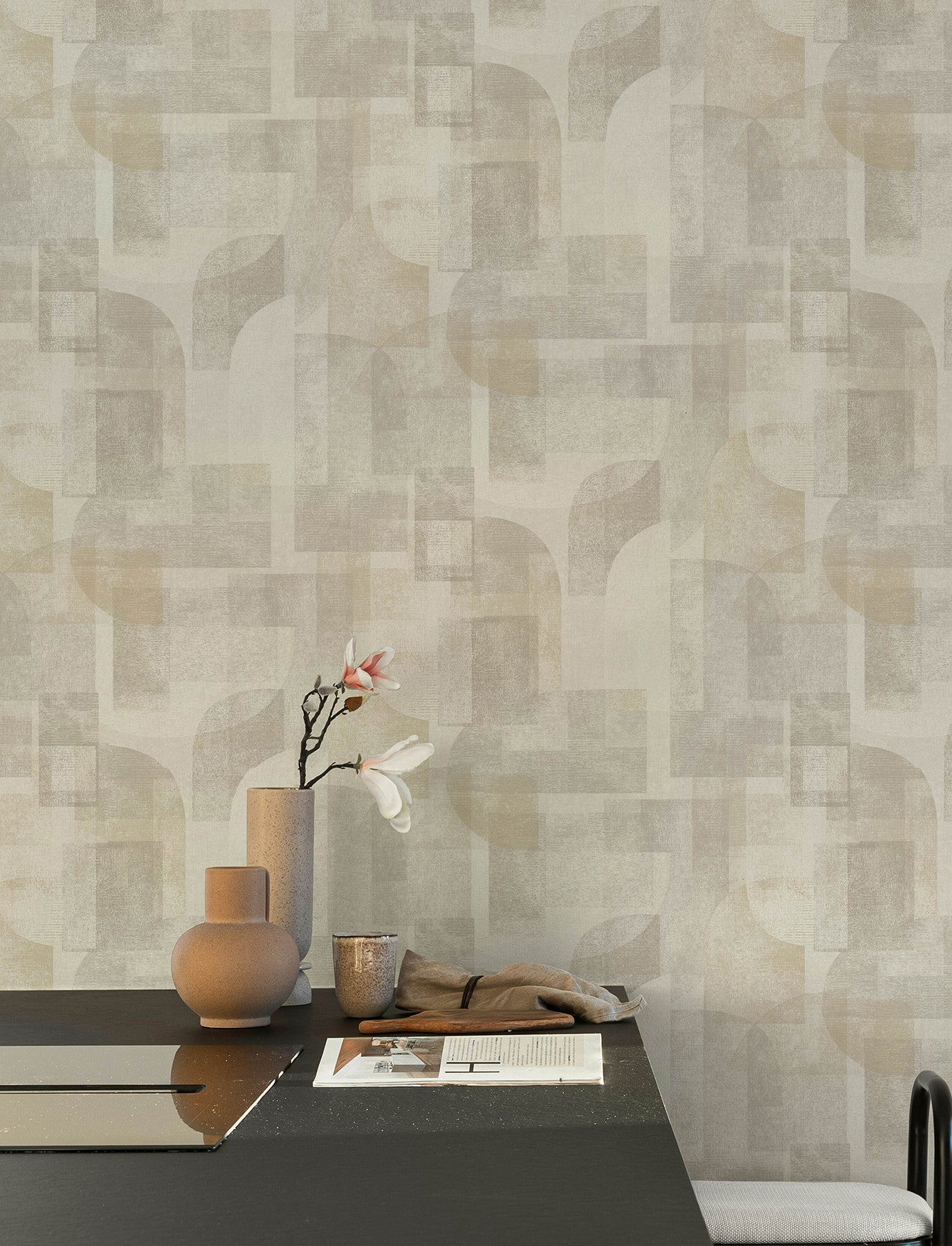 Cassandra wallpaper in taupe color - pattern number 4191-83030 - by Chesapeake in the Kitchen &amp; Bath collection