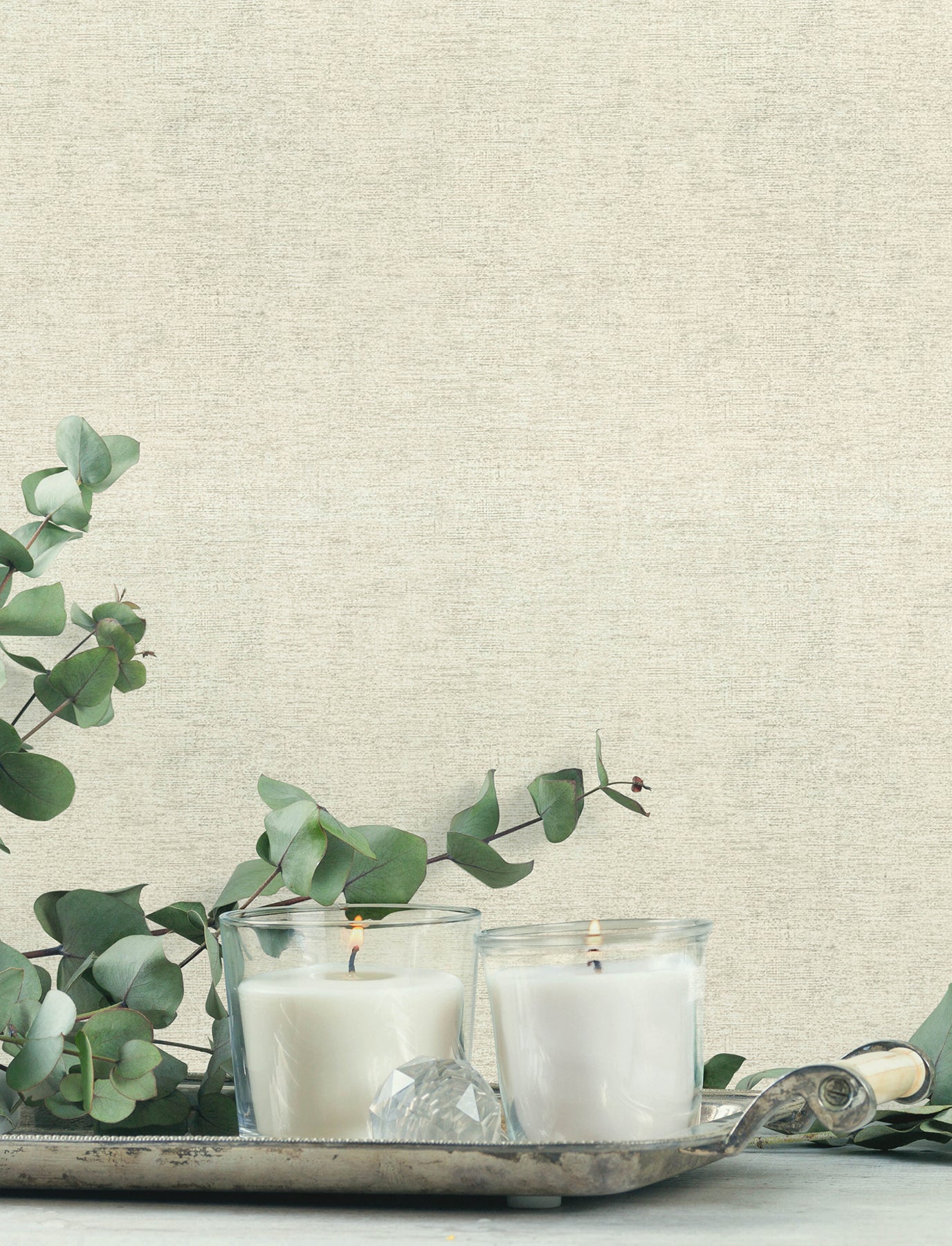 Tansy wallpaper in light grey color - pattern number 4191-83037 - by Chesapeake in the Kitchen &amp; Bath collection