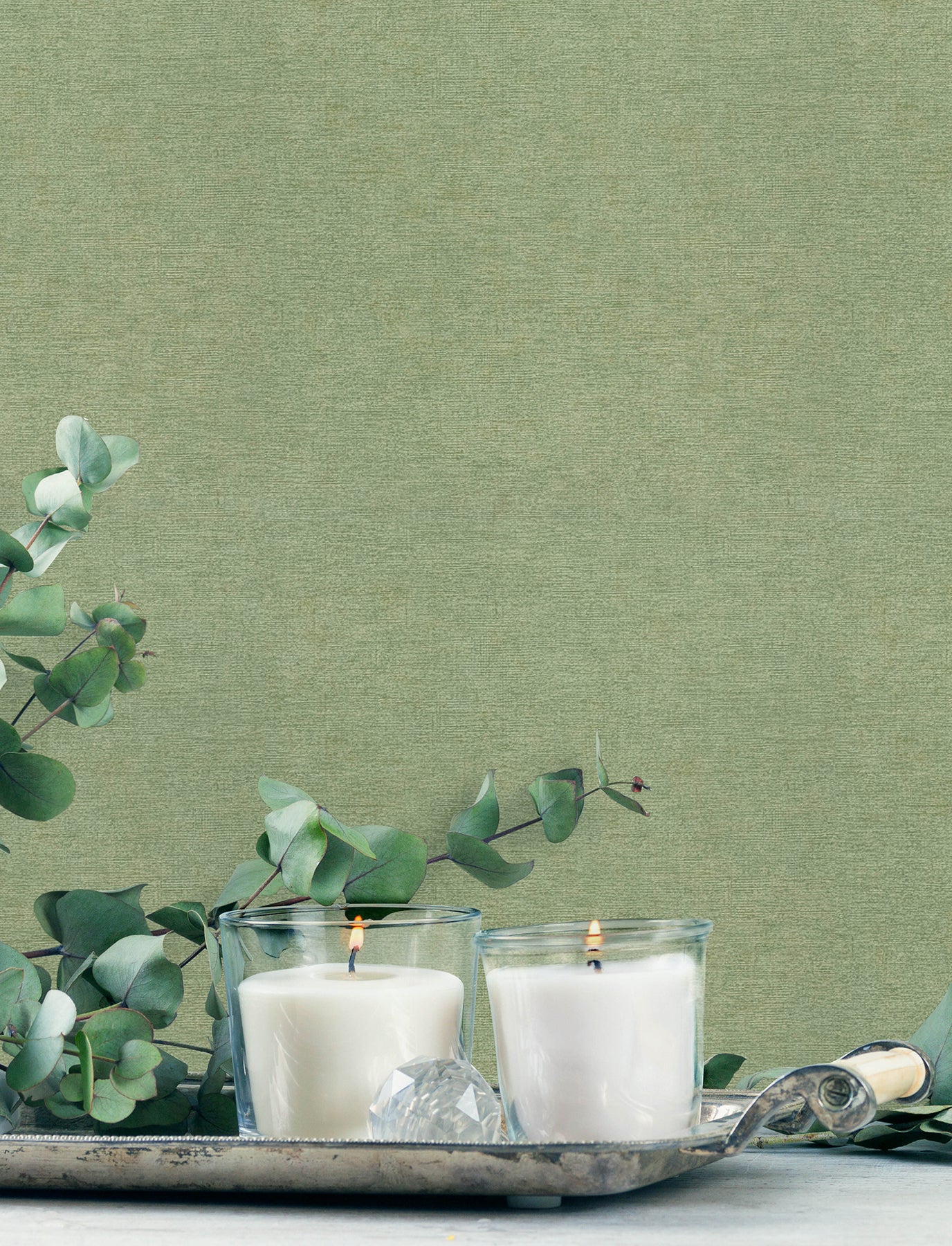 Tansy wallpaper in green color - pattern number 4191-83041 - by Chesapeake in the Kitchen &amp; Bath collection