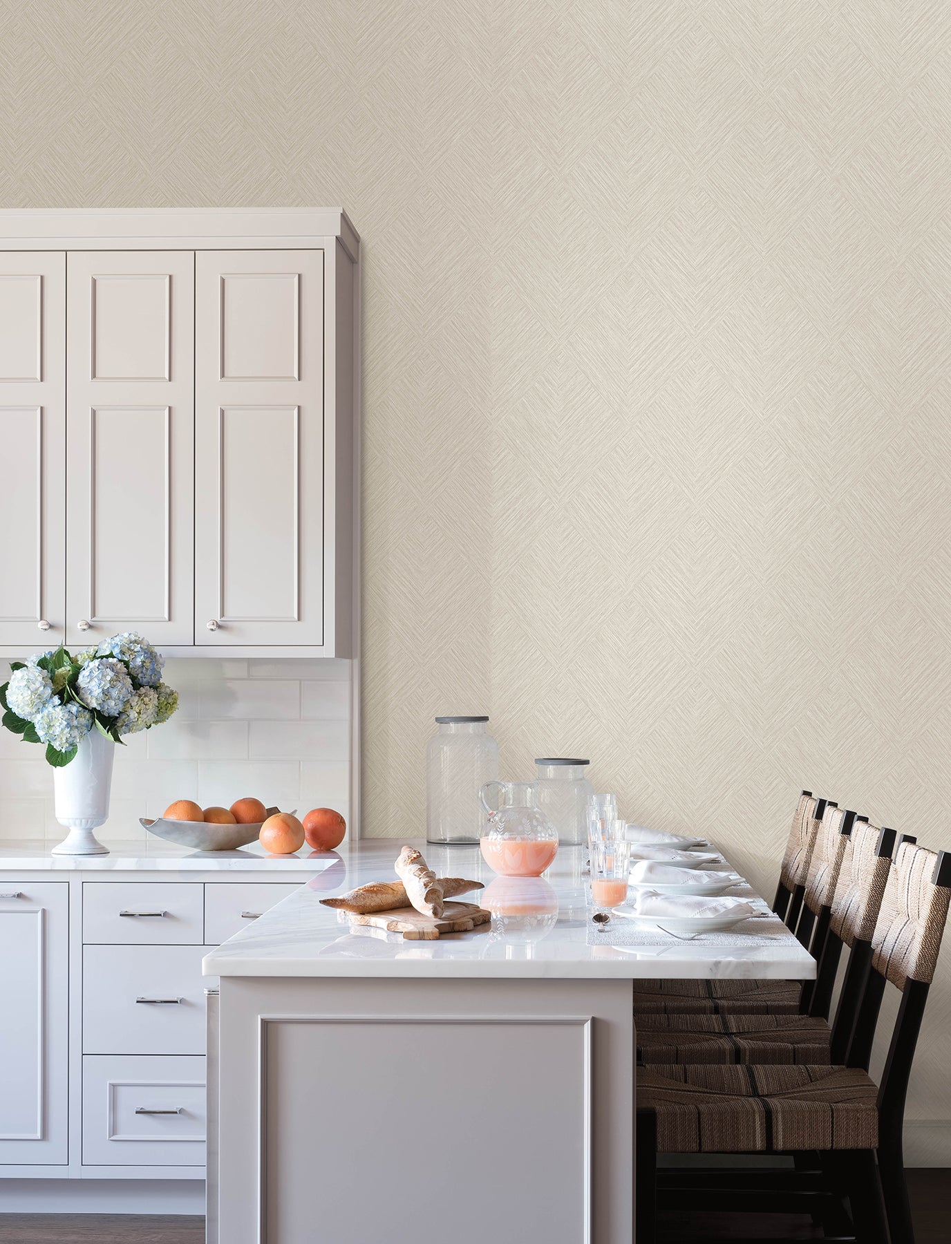 Hollis wallpaper in beige color - pattern number 4191-83043 - by Chesapeake in the Kitchen &amp; Bath collection