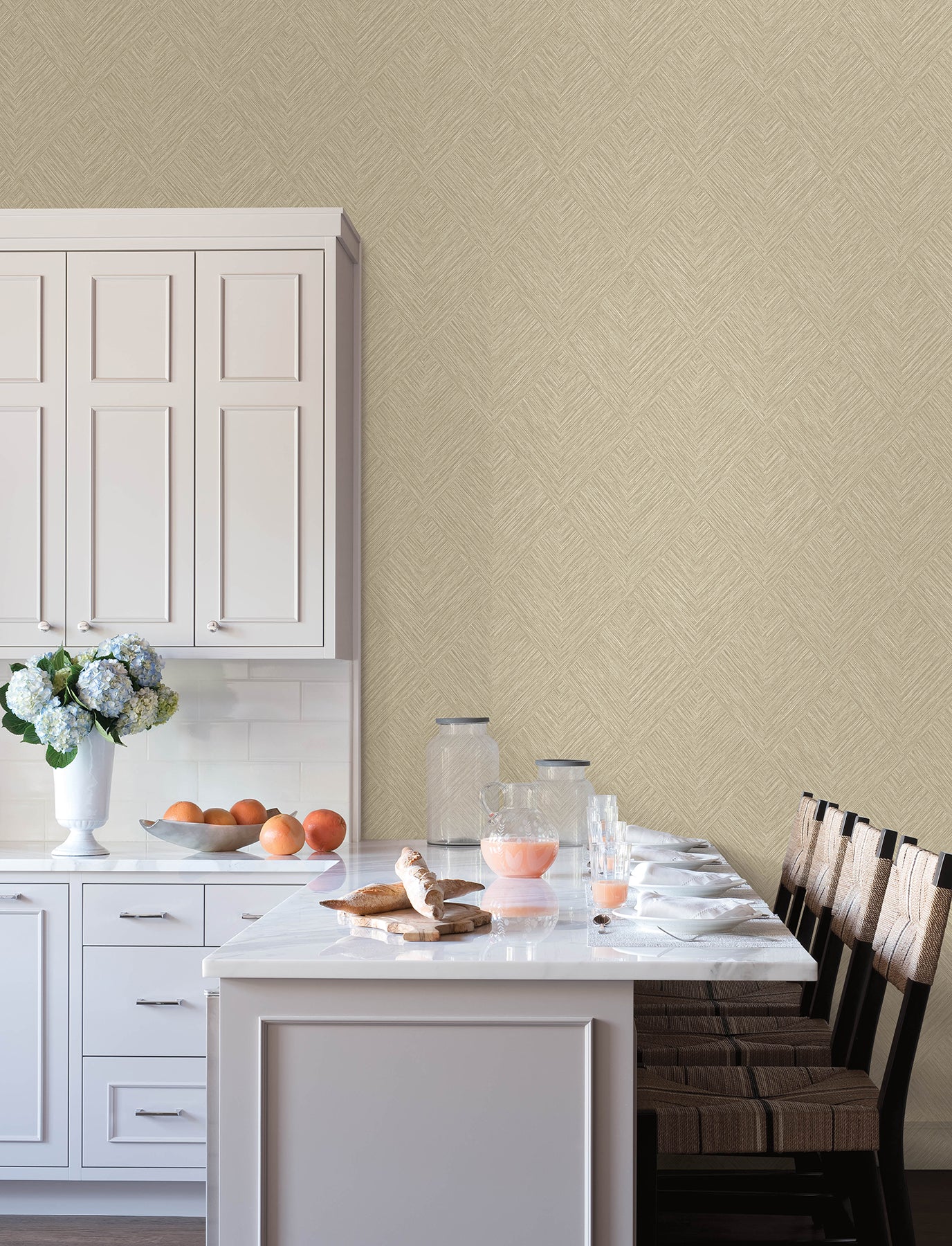 Hollis wallpaper in light brown color - pattern number 4191-83044 - by Chesapeake in the Kitchen &amp; Bath collection