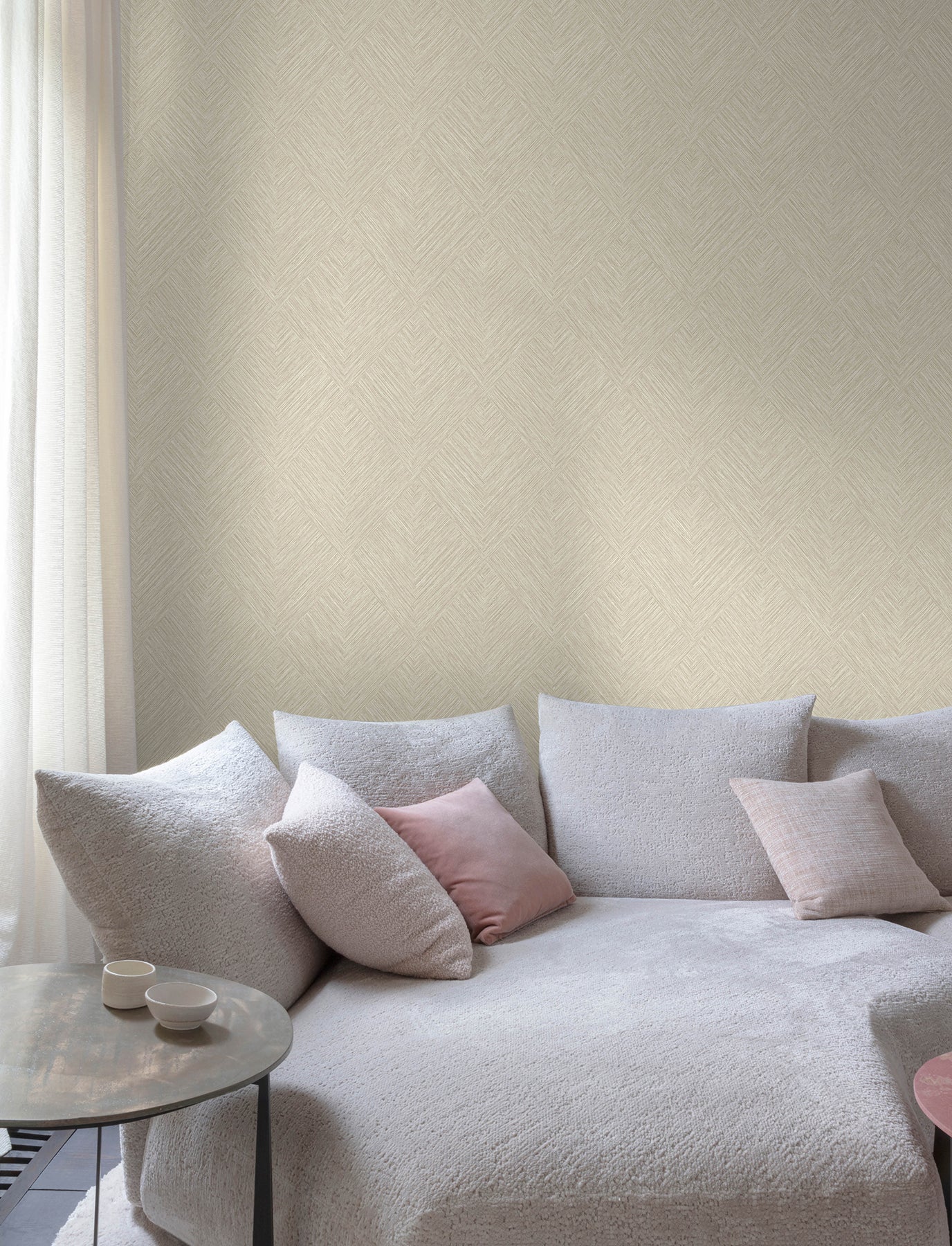 Hollis wallpaper in taupe color - pattern number 4191-83045 - by Chesapeake in the Kitchen &amp; Bath collection