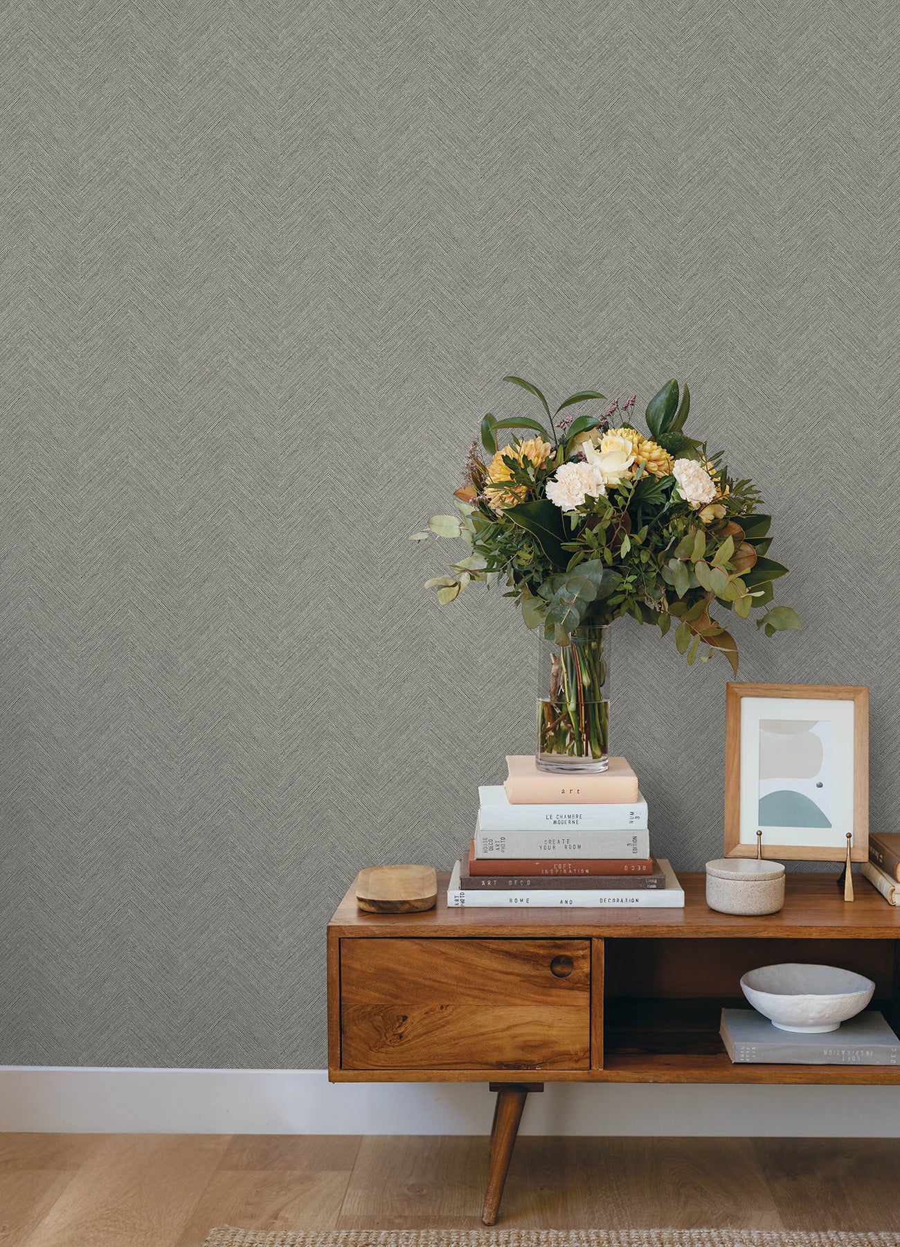 Caladesi Wallpaper in dark grey color - pattern number 4192-13674 - by Chesapeake in the Plaid and Stripe Resource Collection collection