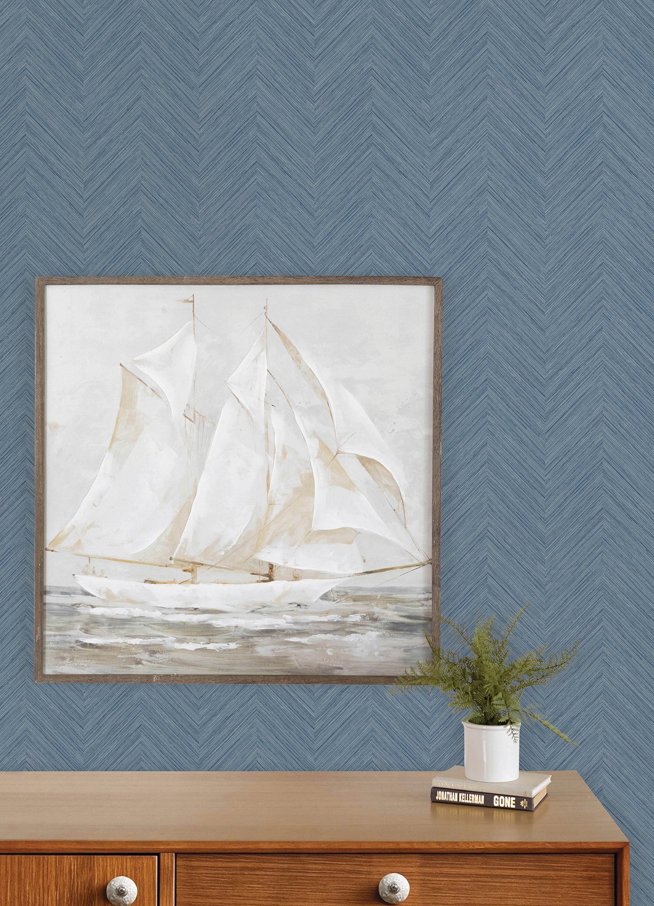 Caladesi Wallpaper in blue color - pattern number 4192-13678 - by Chesapeake in the Plaid and Stripe Resource Collection collection