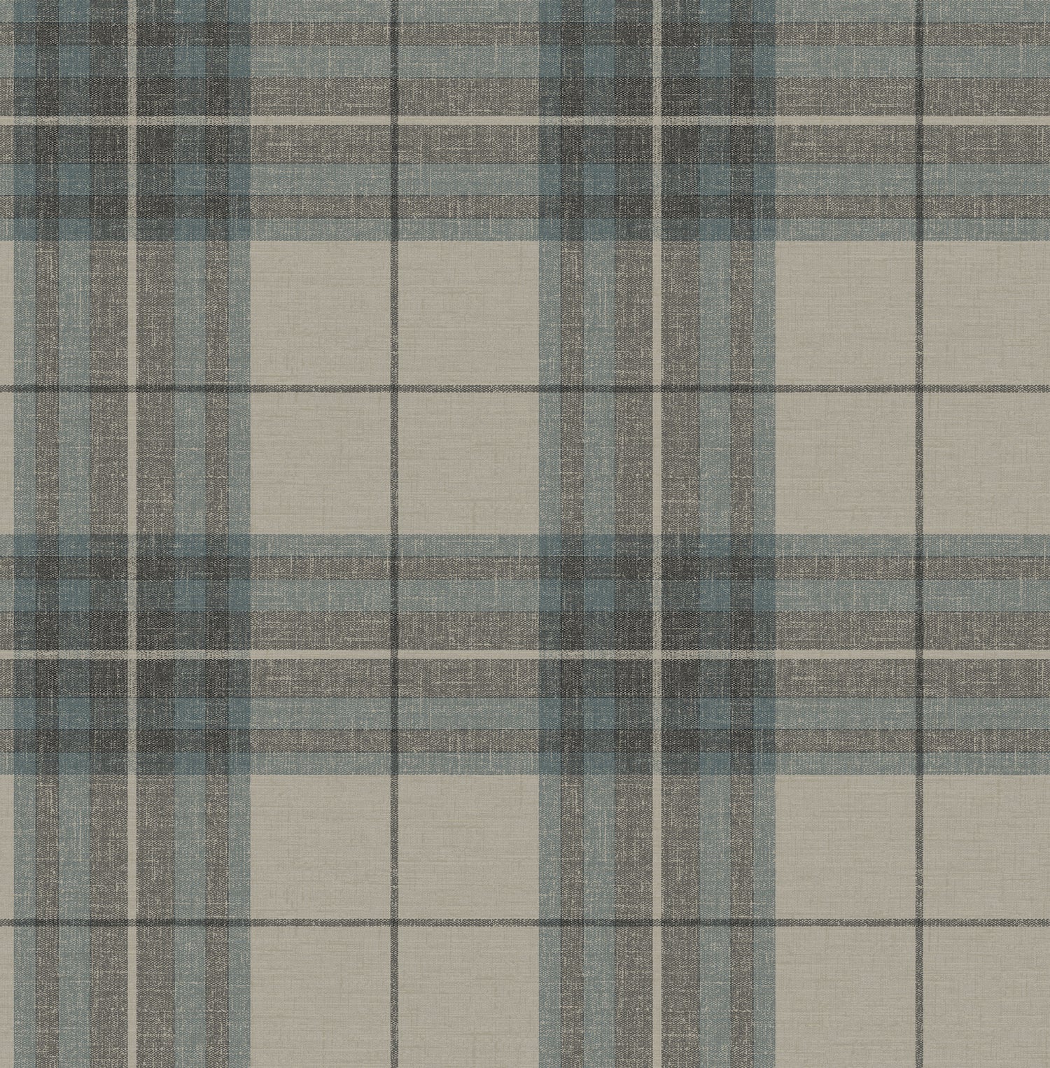 Cabin Check Wallpaper in teal color - pattern number 4192-27695 - by Chesapeake in the Plaid and Stripe Resource Collection collection
