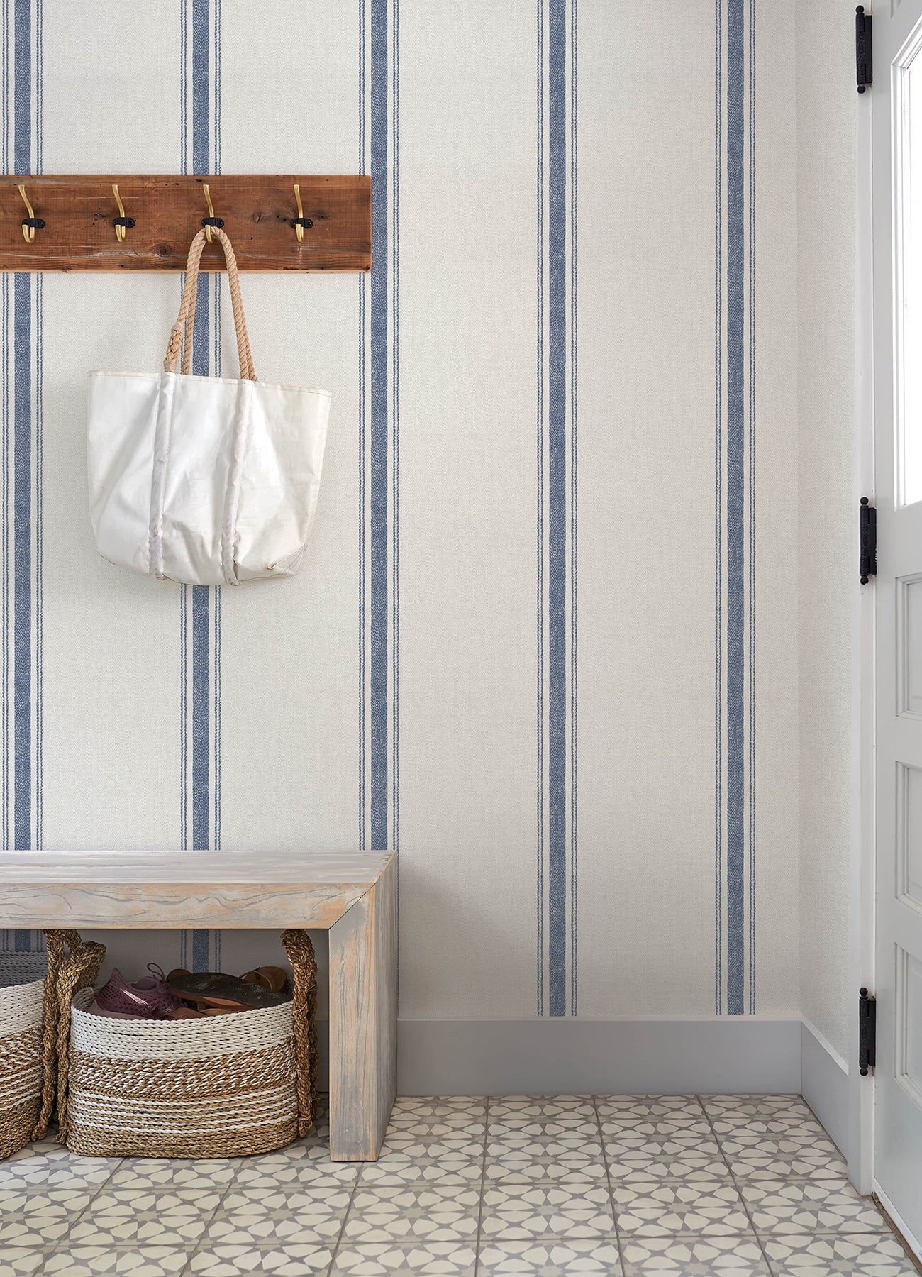 Linette Wallpaper in blue color - pattern number 4192-70067 - by Chesapeake in the Plaid and Stripe Resource Collection collection