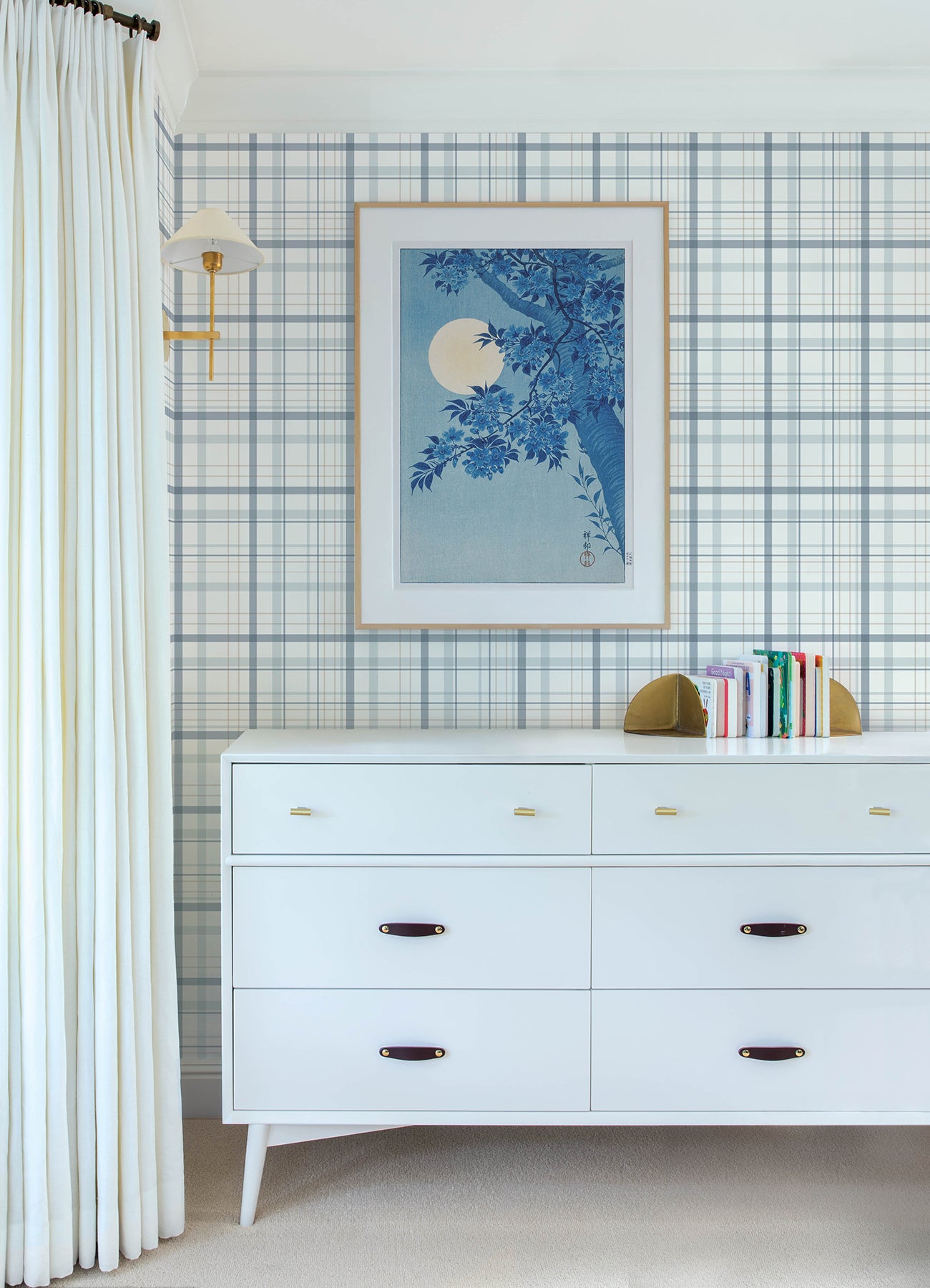 Burgess Wallpaper in blue color - pattern number 4192-83406 - by Chesapeake in the Plaid and Stripe Resource Collection collection