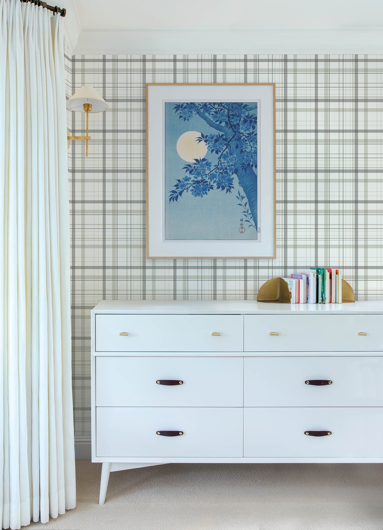 Burgess Wallpaper in charcoal color - pattern number 4192-83409 - by Chesapeake in the Plaid and Stripe Resource Collection collection