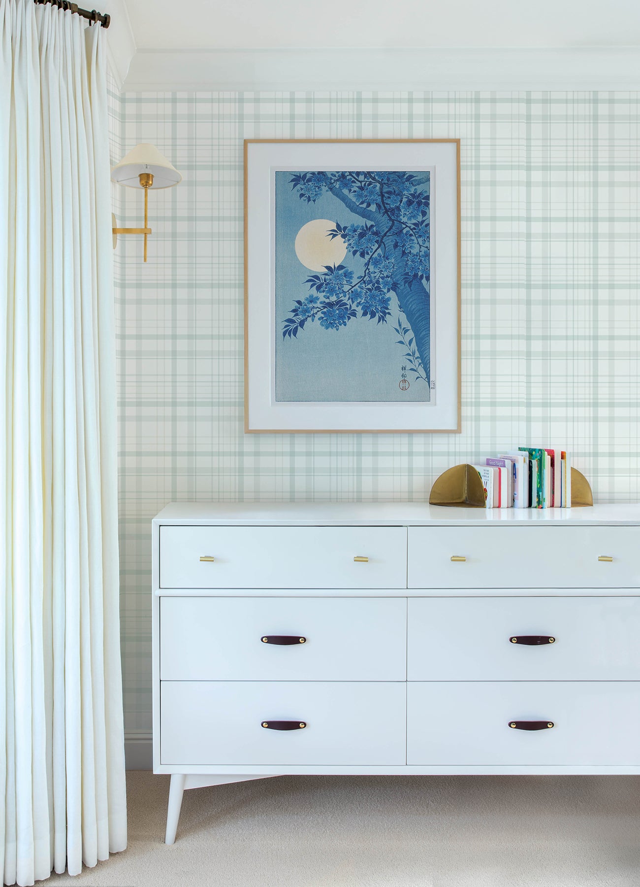Burgess Wallpaper in light blue color - pattern number 4192-83410 - by Chesapeake in the Plaid and Stripe Resource Collection collection
