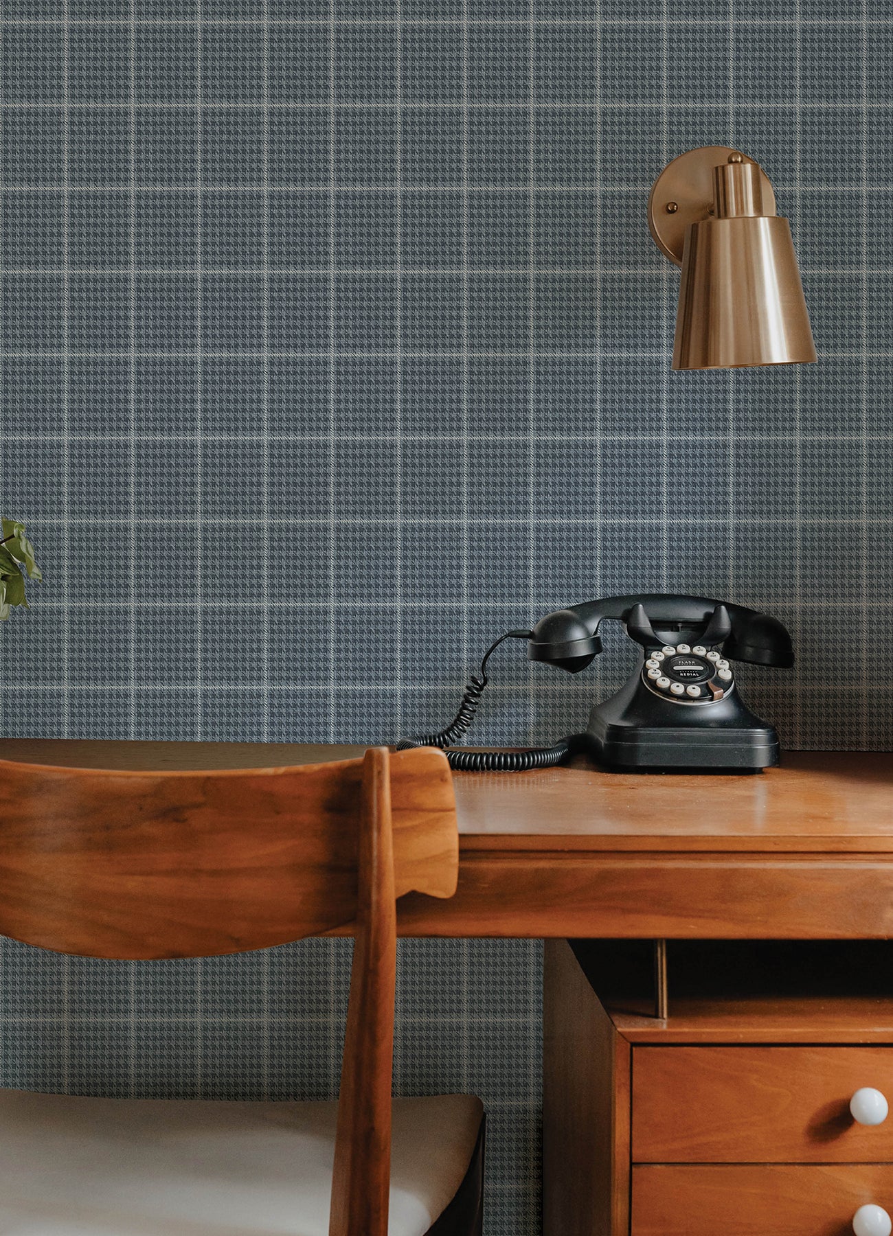 Prescott Wallpaper in navy color - pattern number 4192-83416 - by Chesapeake in the Plaid and Stripe Resource Collection collection