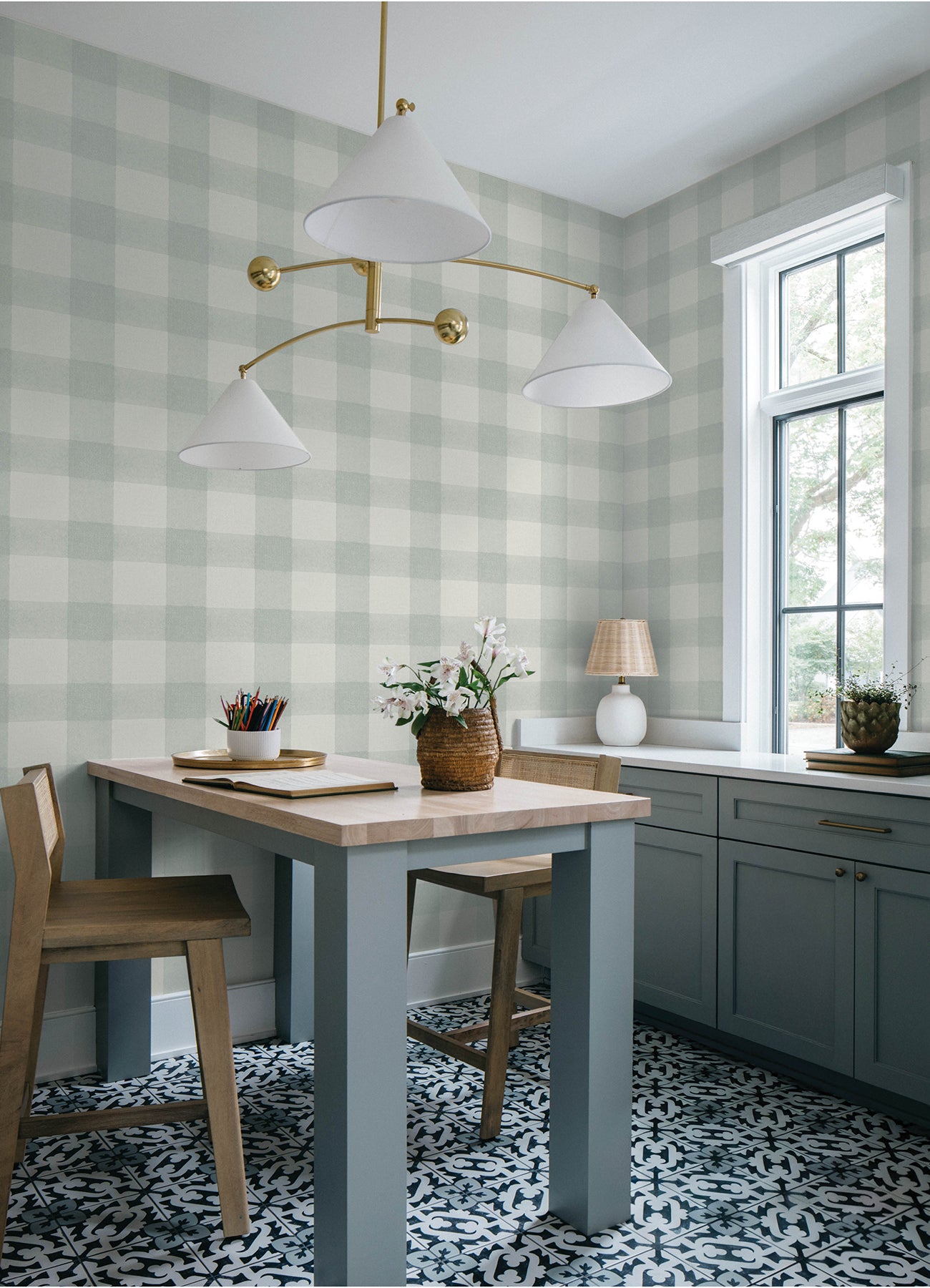 Thorpe Wallpaper in aqua color - pattern number 4192-83419 - by Chesapeake in the Plaid and Stripe Resource Collection collection