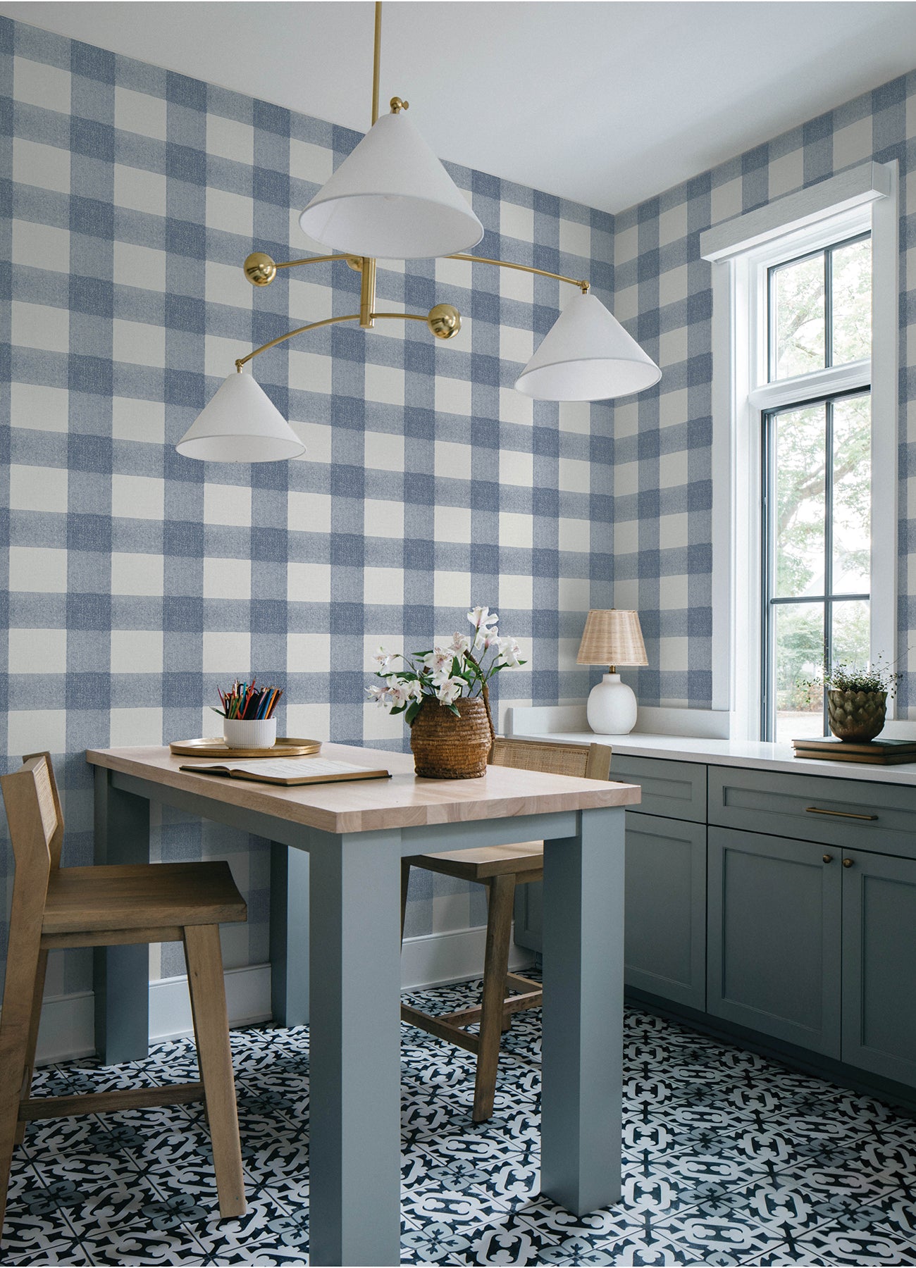 Thorpe Wallpaper in blue color - pattern number 4192-83420 - by Chesapeake in the Plaid and Stripe Resource Collection collection