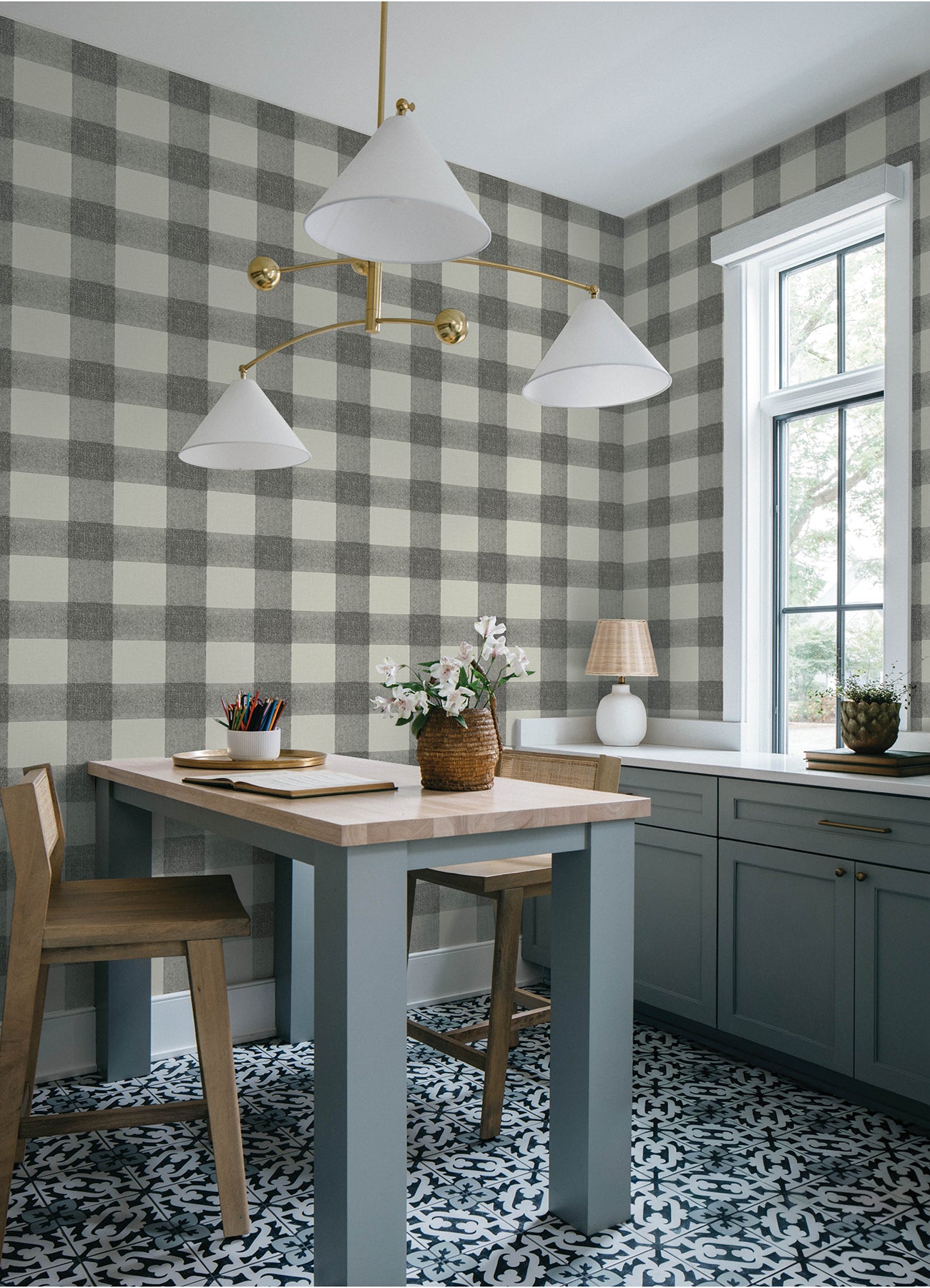 Thorpe Wallpaper in charcoal color - pattern number 4192-83421 - by Chesapeake in the Plaid and Stripe Resource Collection collection