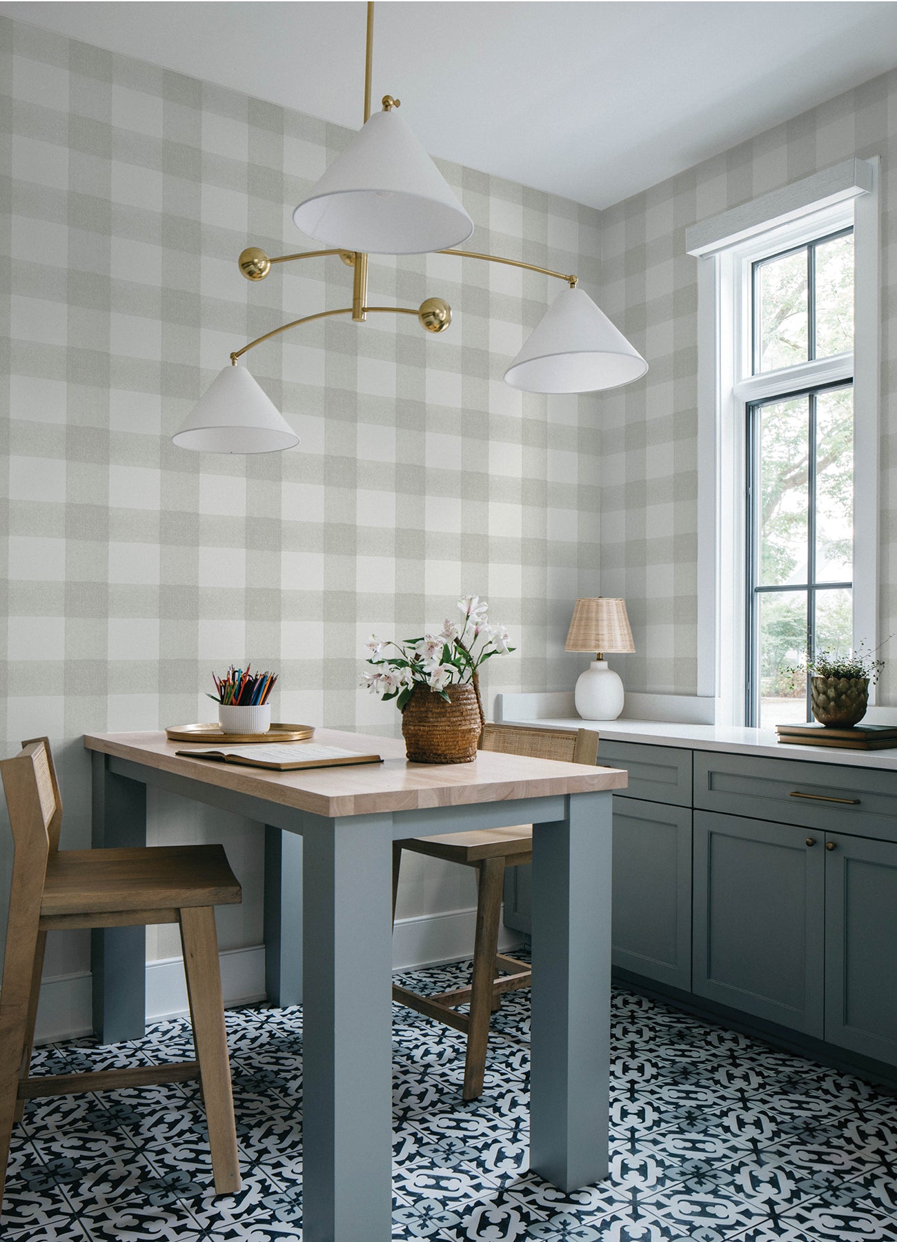 Thorpe Wallpaper in light grey color - pattern number 4192-83422 - by Chesapeake in the Plaid and Stripe Resource Collection collection