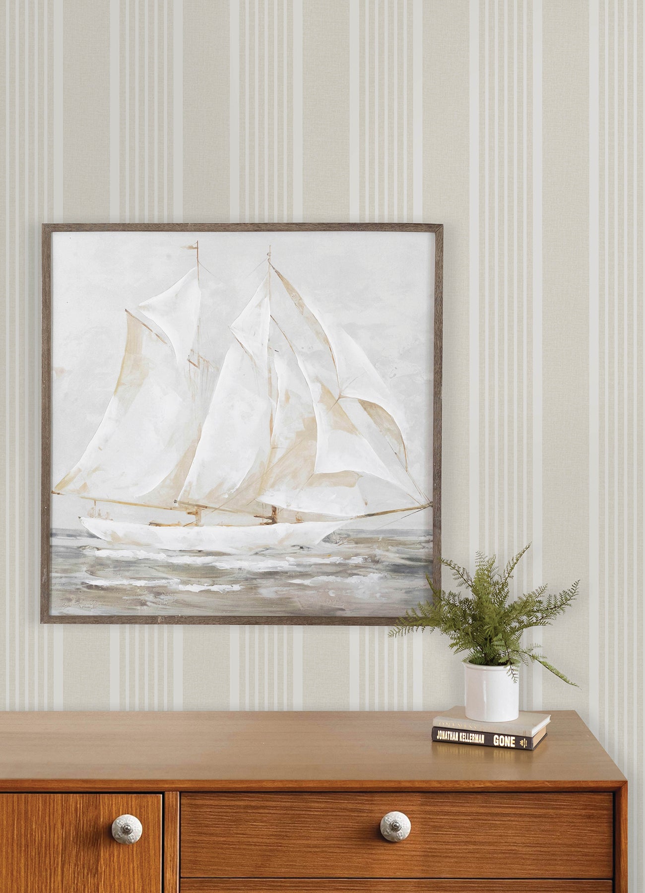 Bingley Wallpaper in beige color - pattern number 4192-83433 - by Chesapeake in the Plaid and Stripe Resource Collection collection
