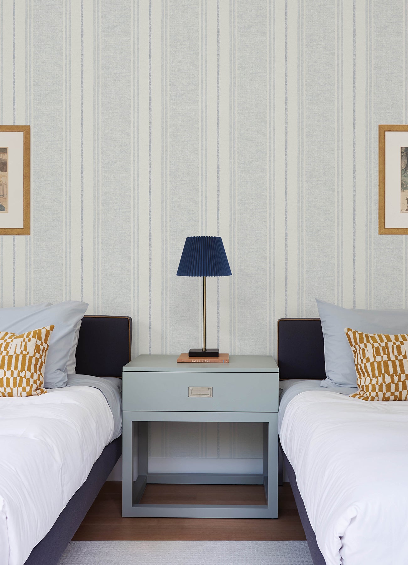 Maddox Wallpaper in sky blue color - pattern number 4192-83439 - by Chesapeake in the Plaid and Stripe Resource Collection collection