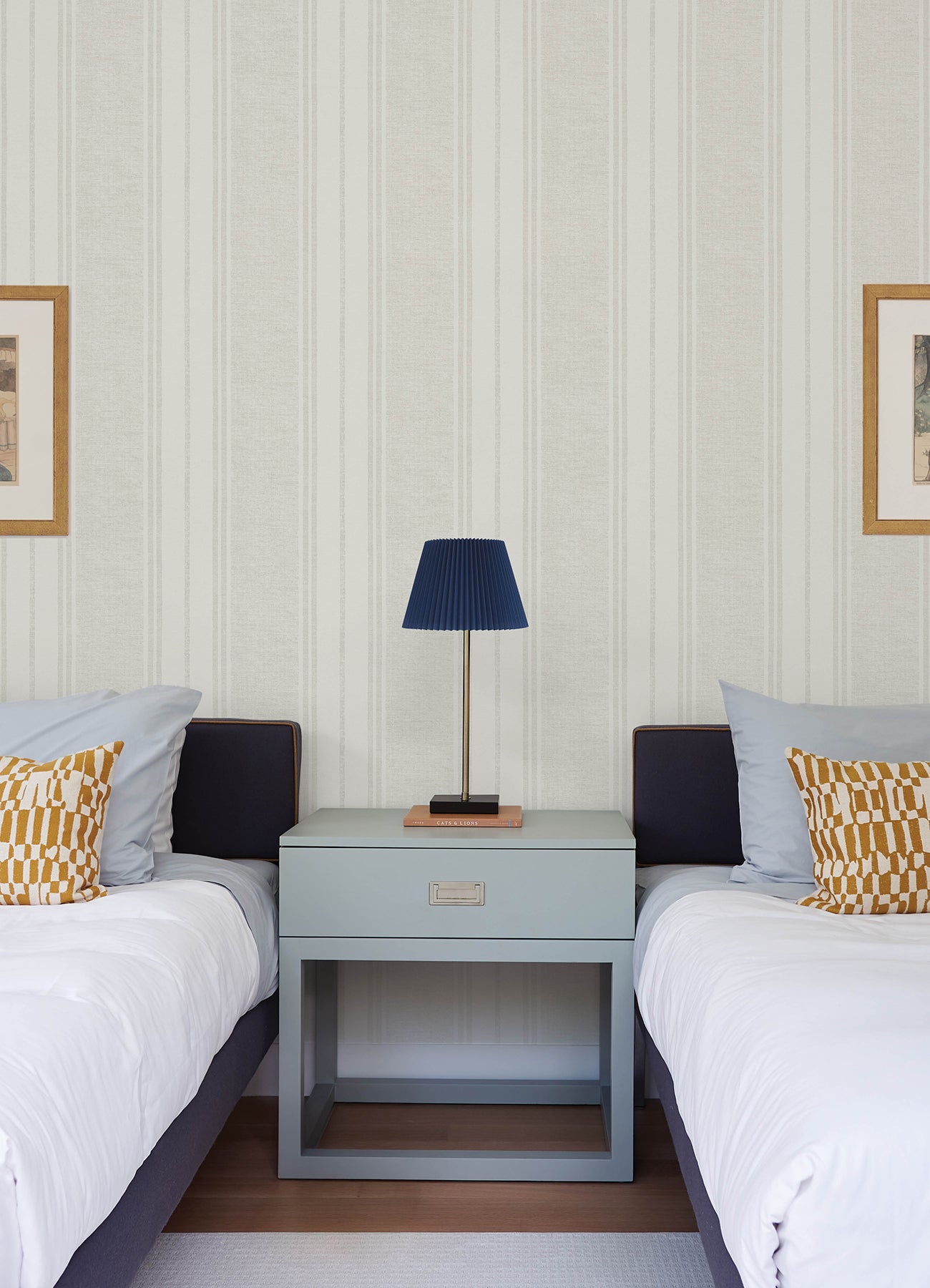 Maddox Wallpaper in light grey color - pattern number 4192-83440 - by Chesapeake in the Plaid and Stripe Resource Collection collection