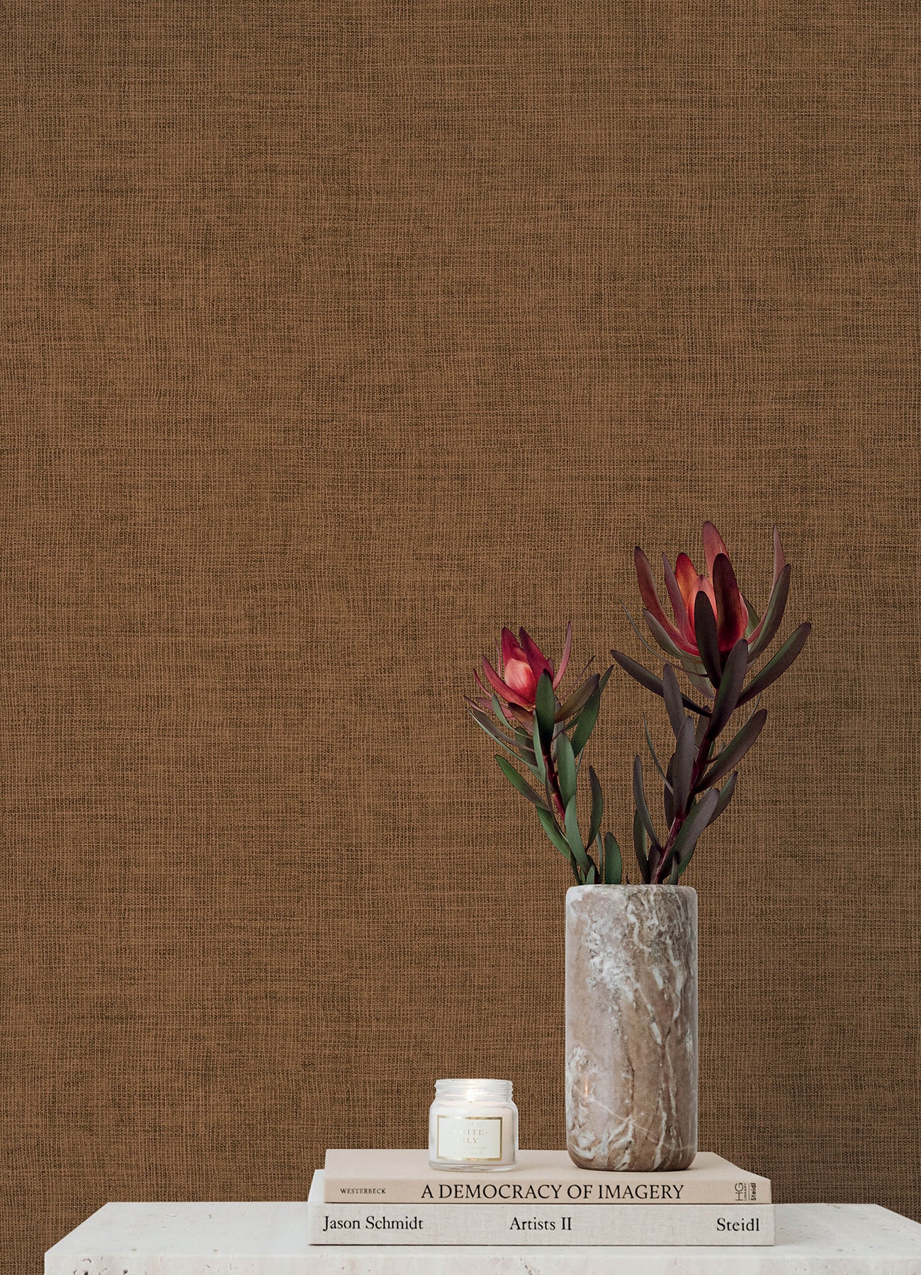 Alba wallpaper in copper color - pattern number 4193-7409 - by A Street Prints in the Portofino collection
