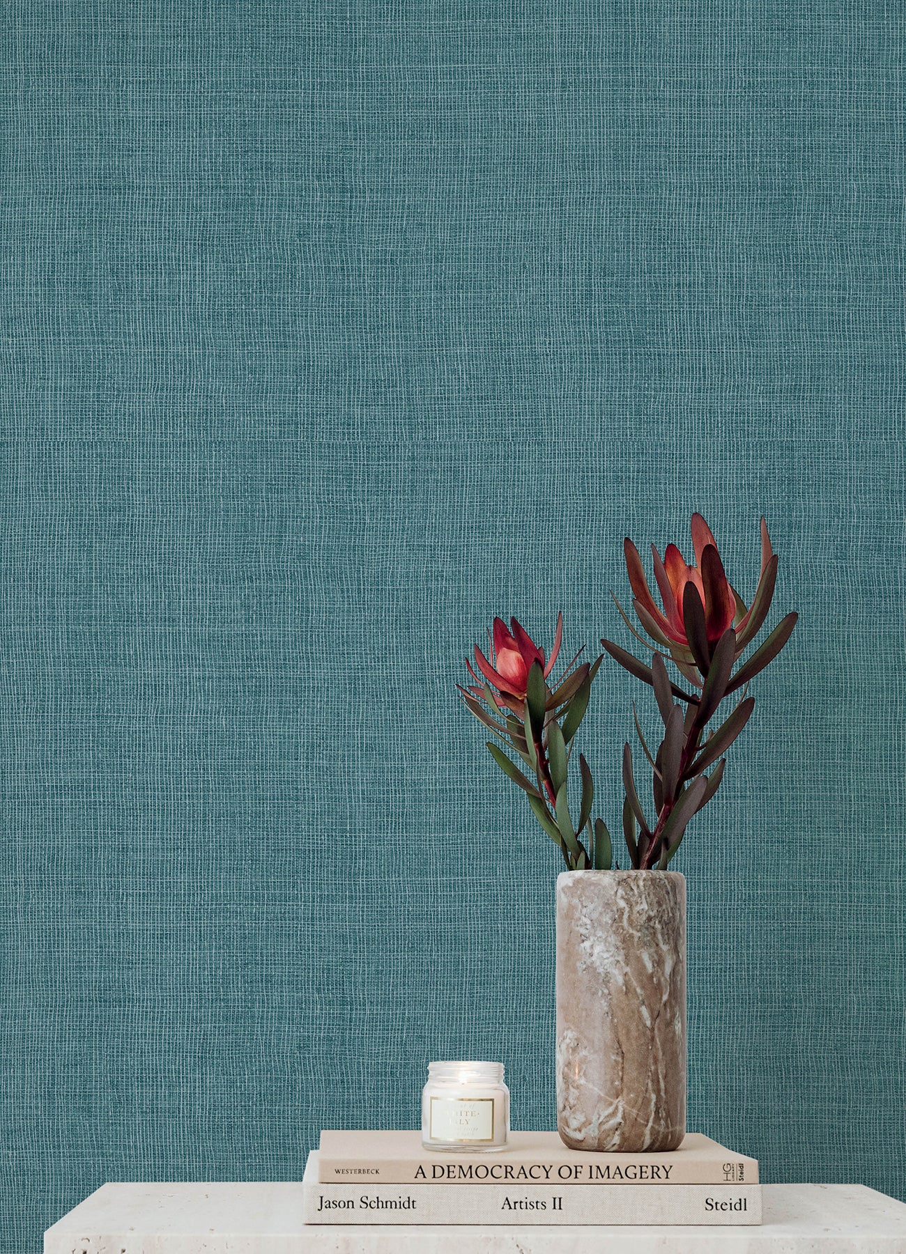 Alba wallpaper in turquoise color - pattern number 4193-7412 - by A Street Prints in the Portofino collection