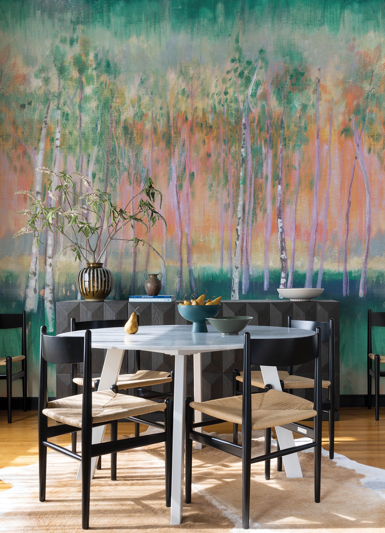 Primavera 4 Panel mural in sage color - pattern number 4193-7471M - by A Street Prints in the Portofino collection