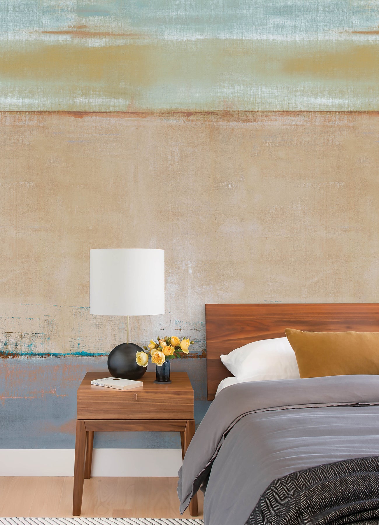 Brezza 3 Panel mural in neutral color - pattern number 4193-7481M - by A Street Prints in the Portofino collection