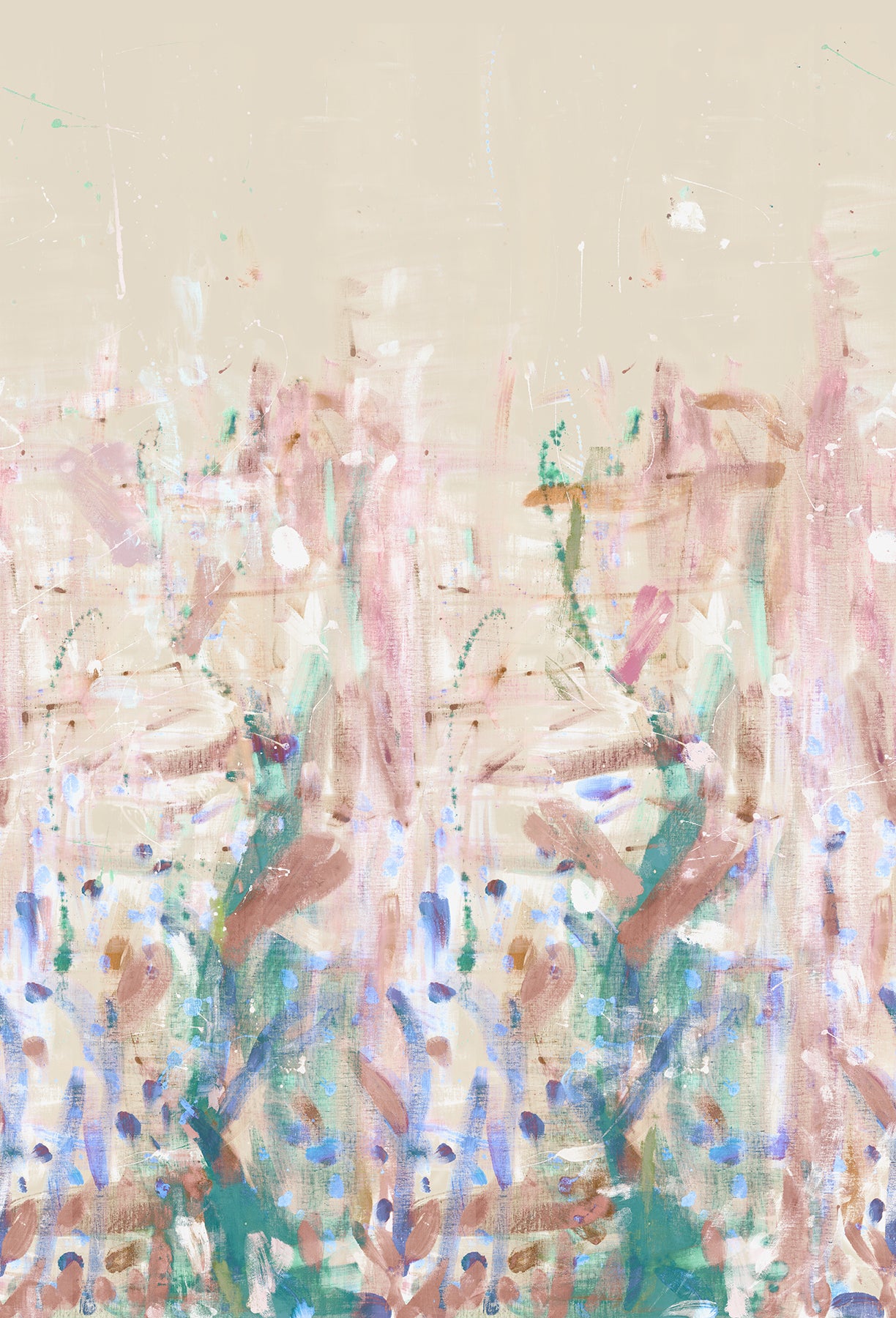 Fresco 3 Panel mural in pastel color - pattern number 4193-7491M - by A Street Prints in the Portofino collection