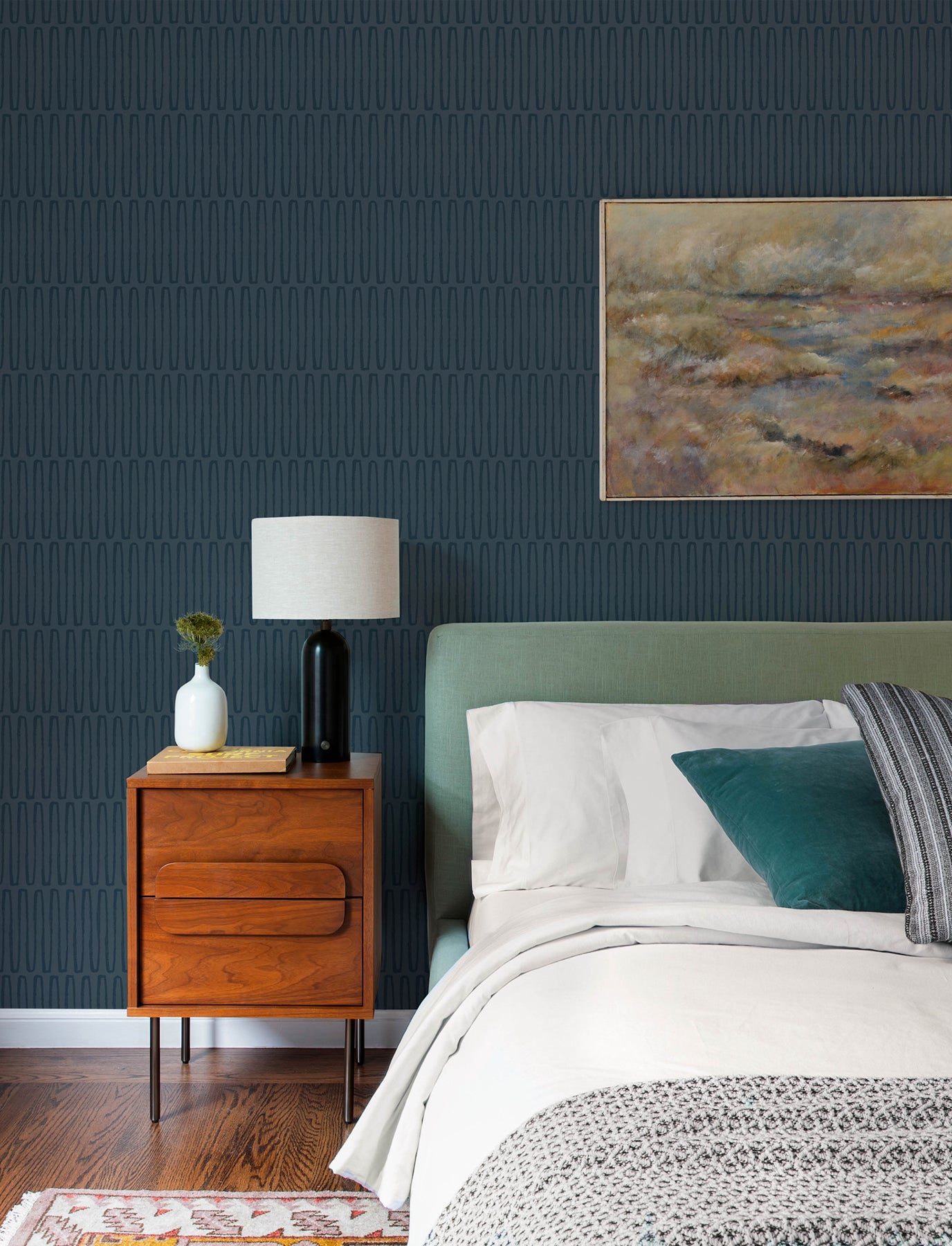 Lars Wallpaper in navy color - pattern number 4197-26502 - by A Street Prints in the Kaleidoscope collection