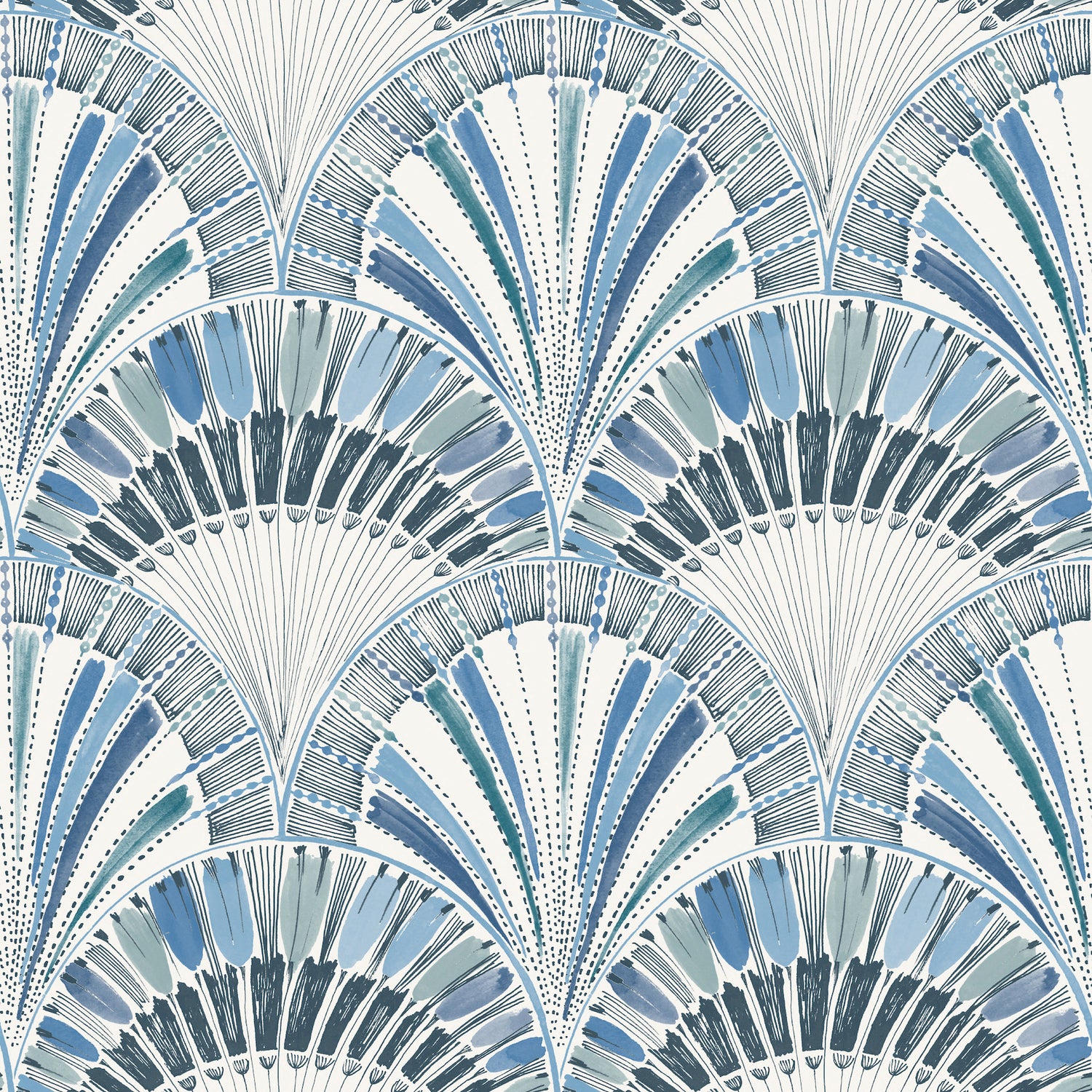 Myla Wallpaper in blue color - pattern number 4197-27861 - by A Street Prints in the Kaleidoscope collection