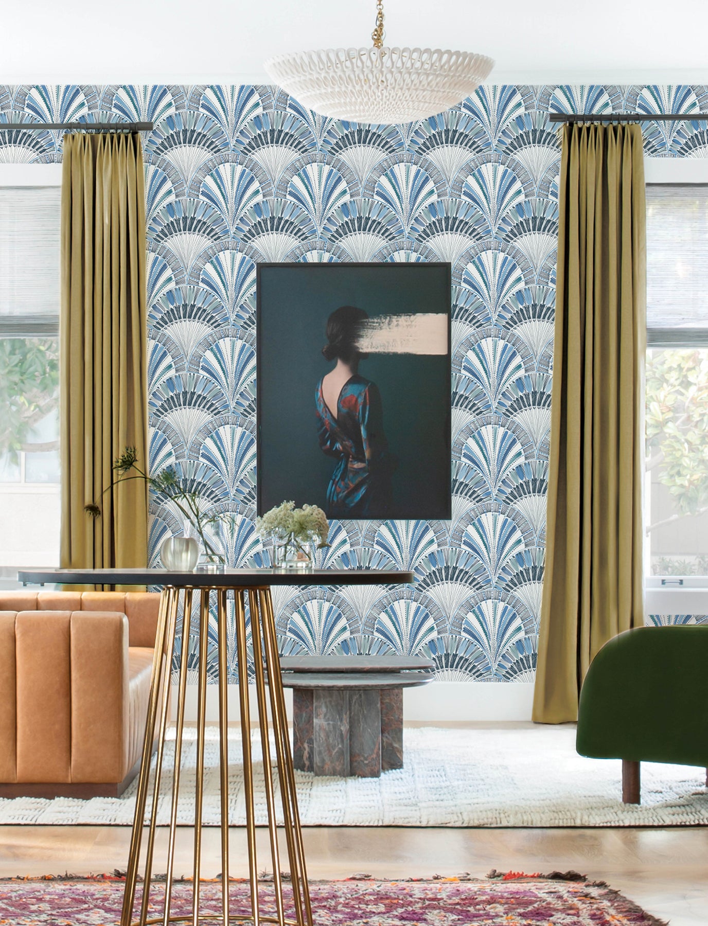 Myla Wallpaper in blue color - pattern number 4197-27861 - by A Street Prints in the Kaleidoscope collection